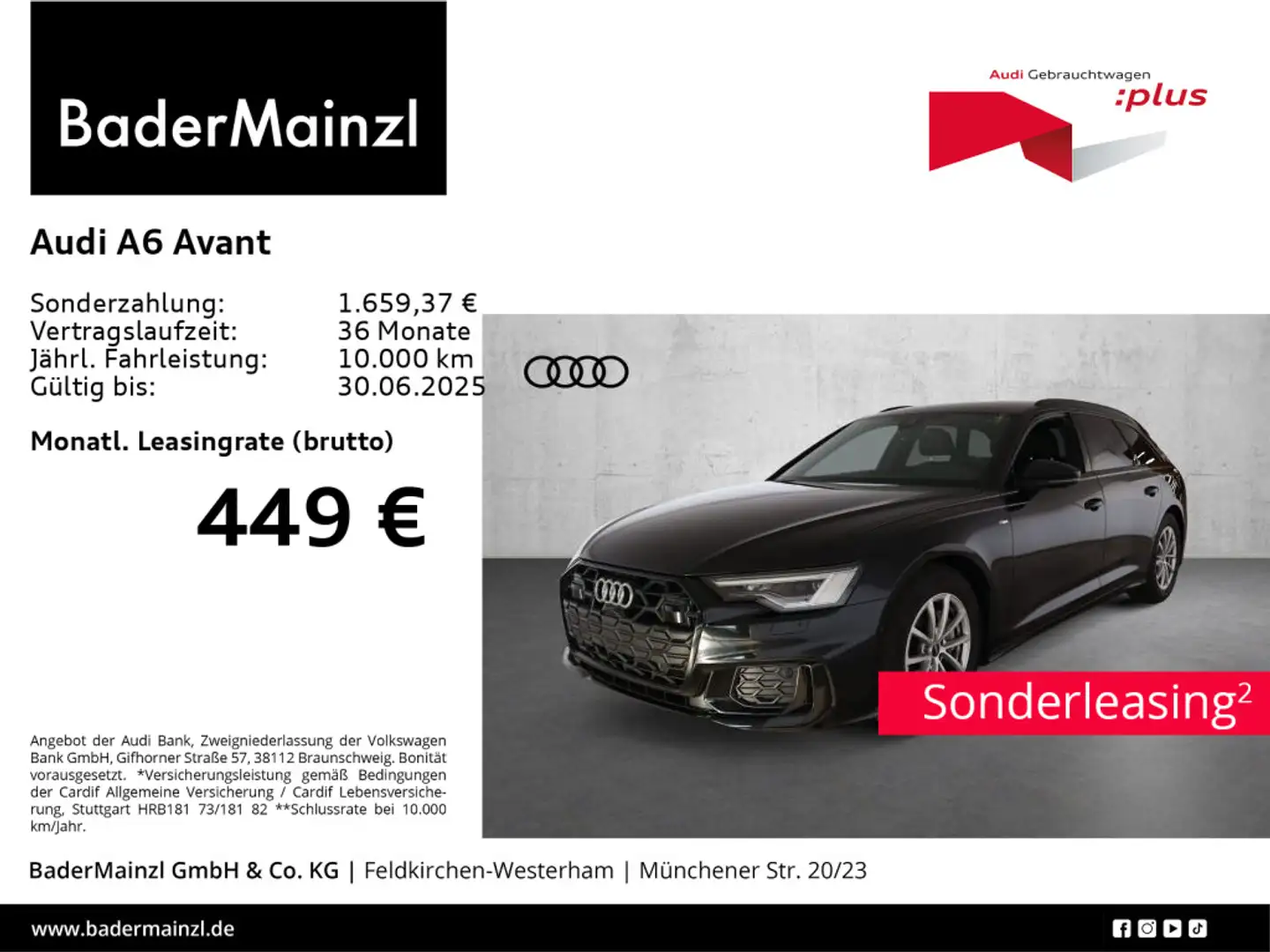 Audi A6 40 TDI S tronic S line Matrix HUD Leder Schwarz - 1