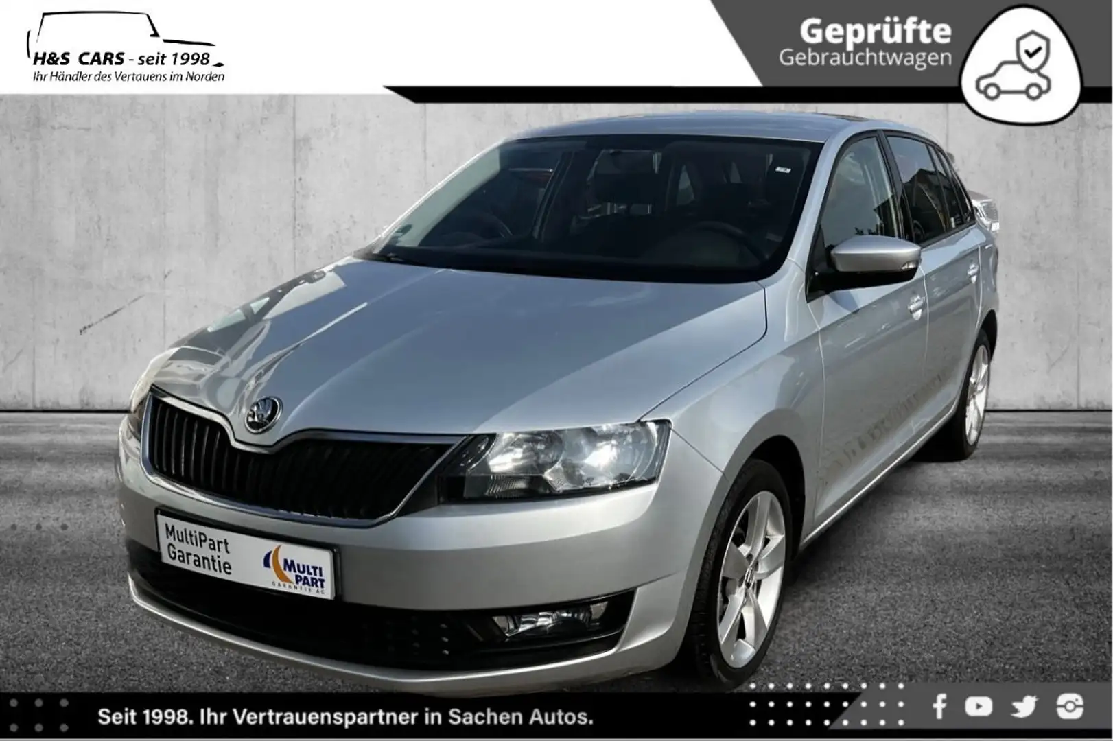 Skoda Rapid/Spaceback 1.0 TSI Cool Edt Spaceback 1.HAND TÜV NEU Silber - 2