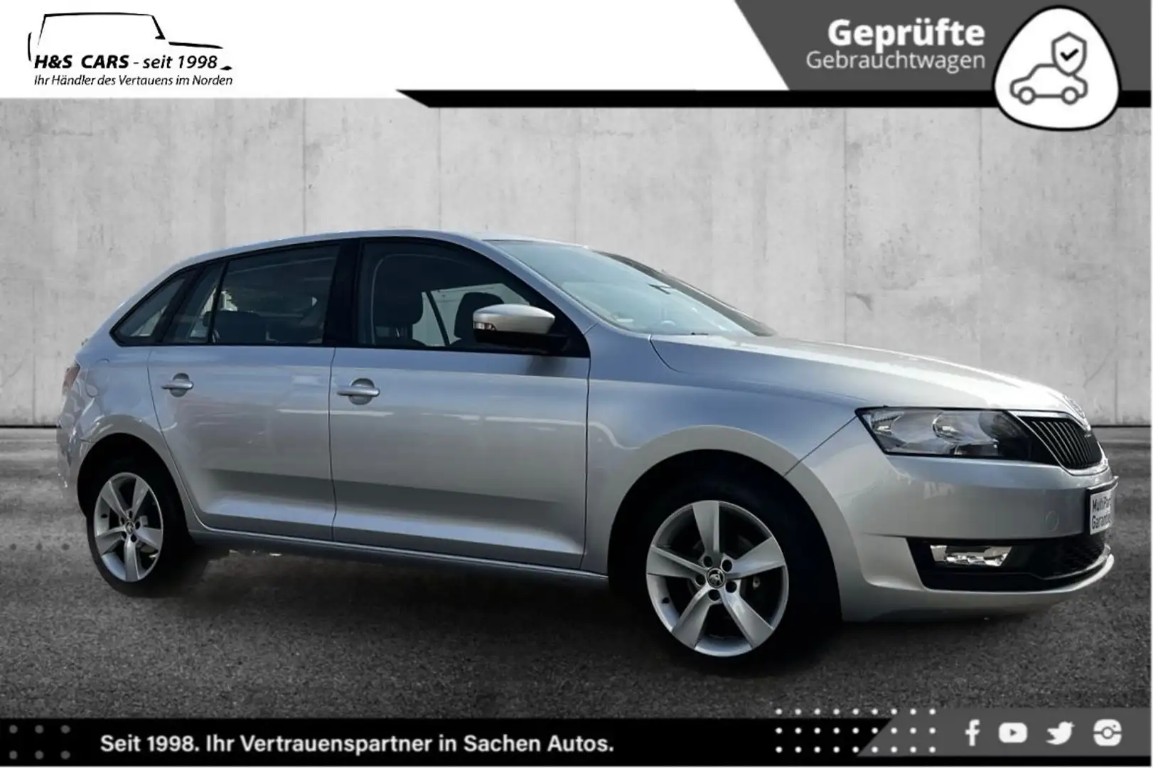 Skoda Rapid/Spaceback 1.0 TSI Cool Edt Spaceback 1.HAND TÜV NEU Silber - 1