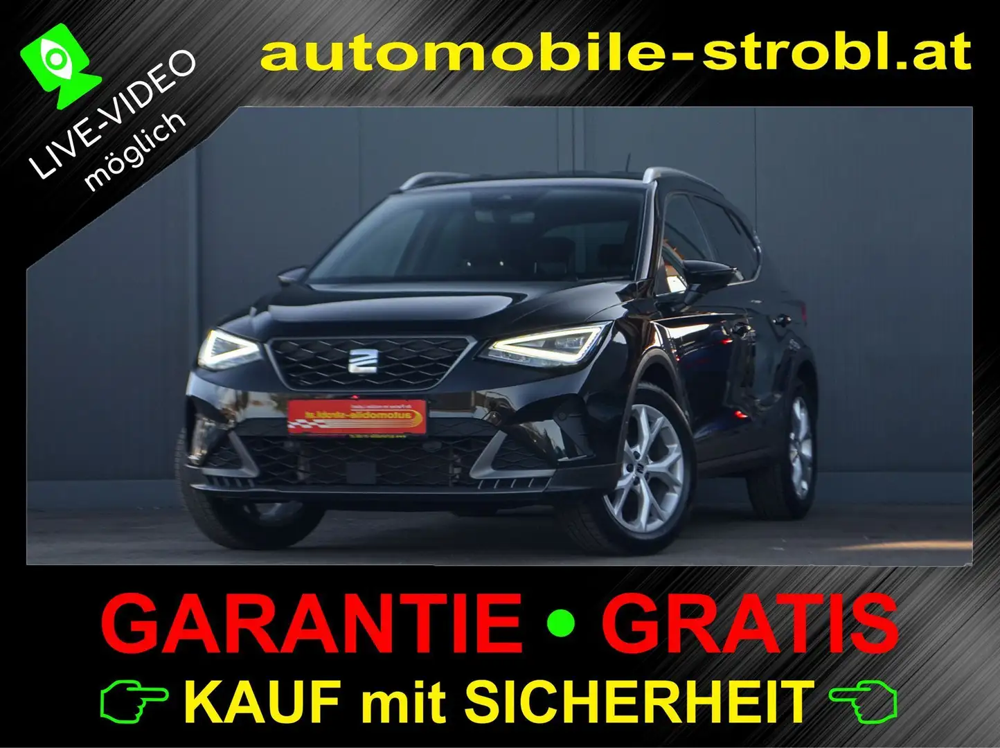 SEAT Arona TSI FR-Line * AHV * LED * Virt.C. * ACC * Werksga Černá - 1