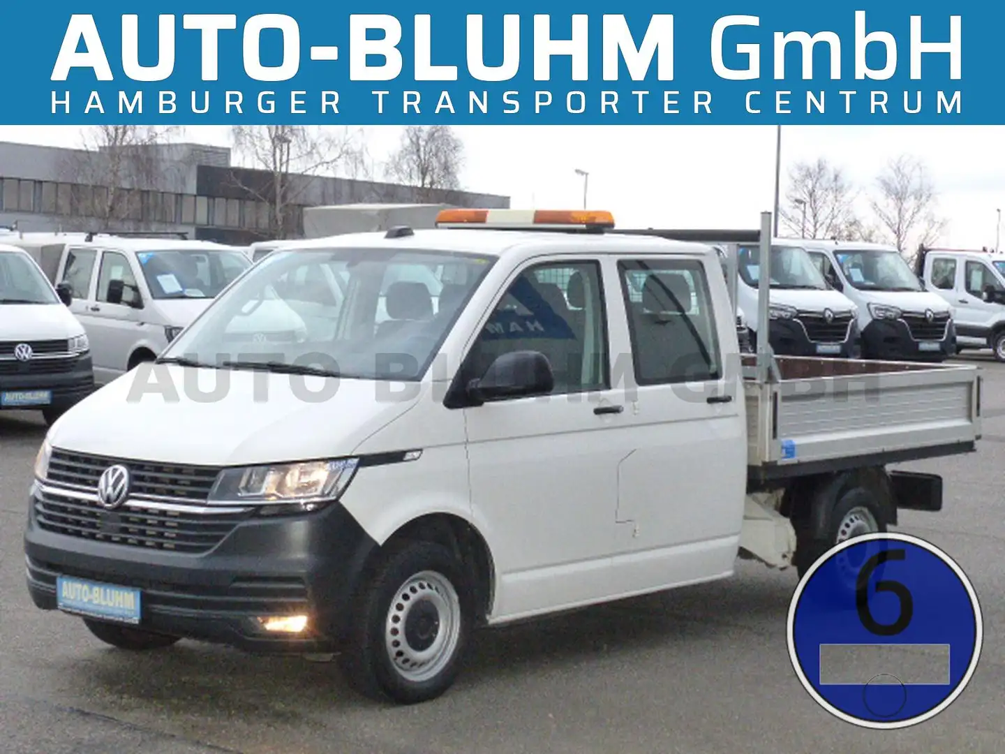 Volkswagen T6 Transporter T6.1 2.0 TDI Doka + AHK 2,5T Klima Navi 5-Sitze Alb - 1