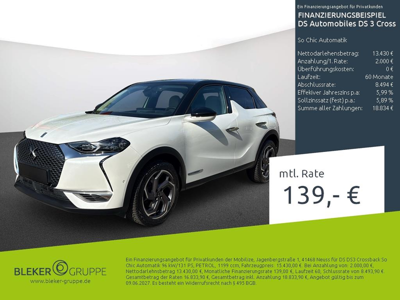 DS Automobiles DS 3 Crossback So Chic Automatik
