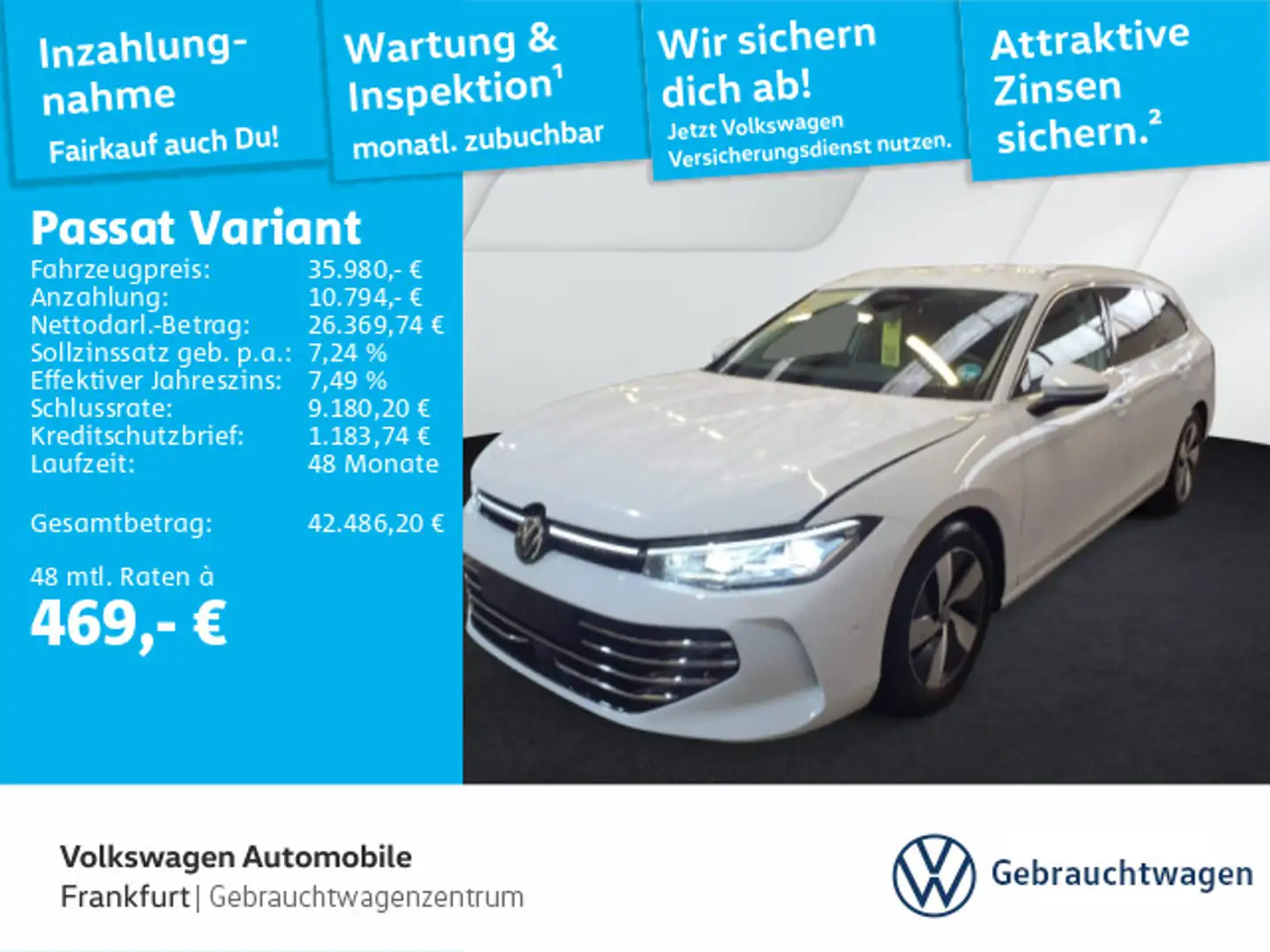 Volkswagen Passat Variant 2.0 TDI DSG Elegance Navi IQ.Ligh Weiß - 1