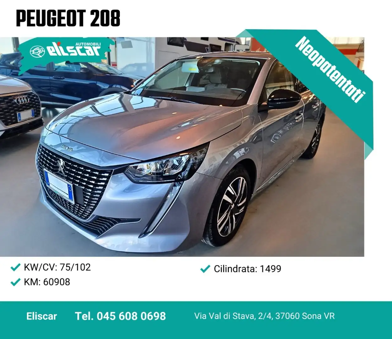 Peugeot 208 BlueHDi 100 Stop&Start 5 porte Allure Argent - 1
