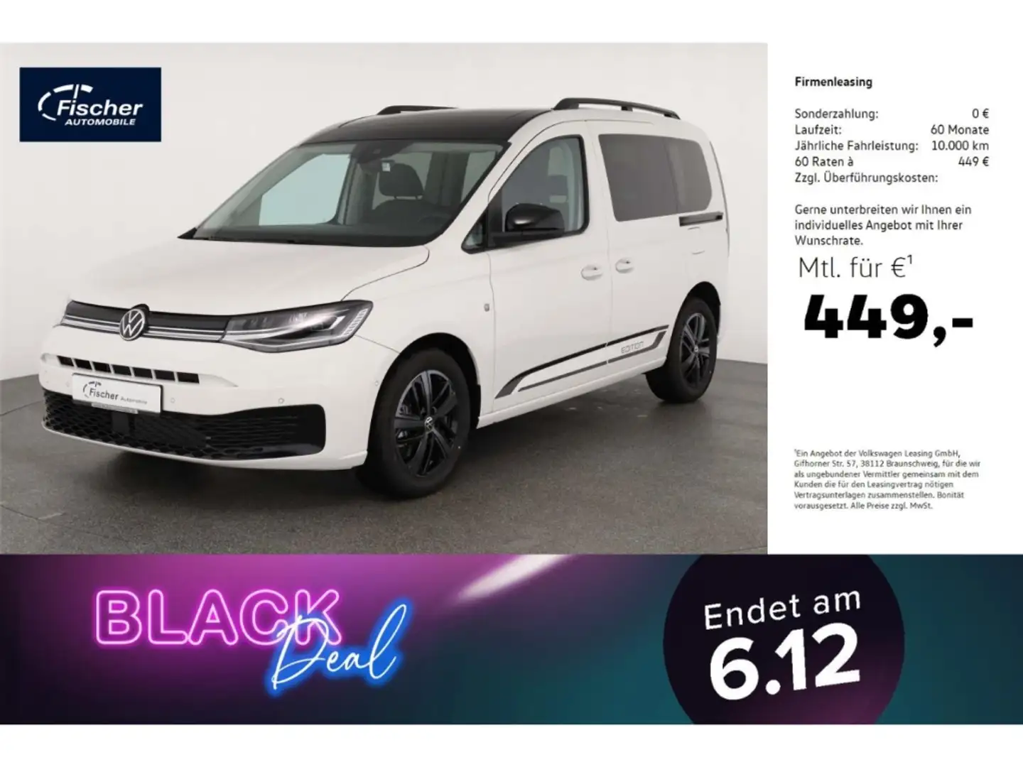 Volkswagen Caddy Life 2.0 TDI Edition LED/NAV/AHK/RV/DC Weiß - 1