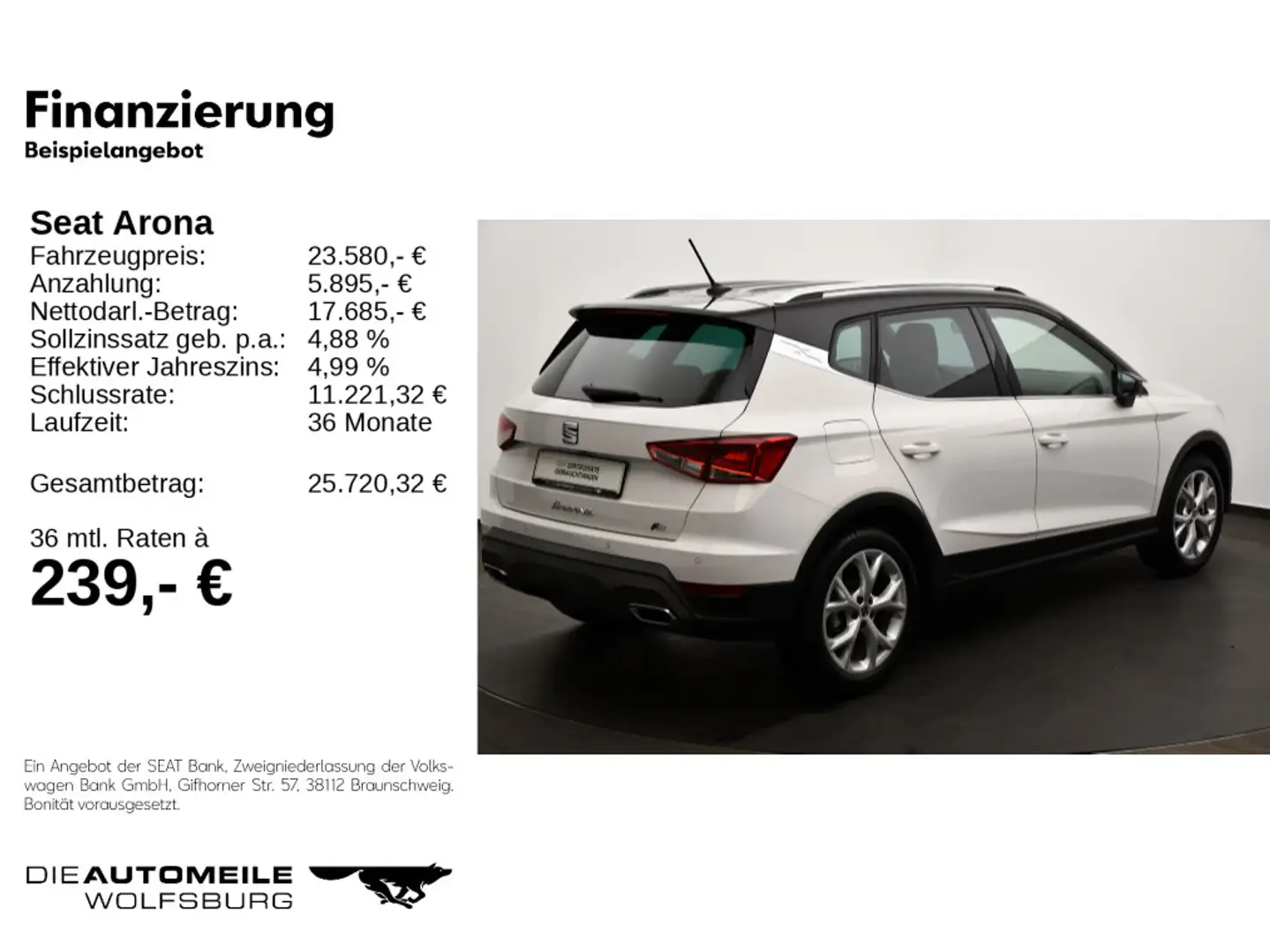 SEAT Arona 1.0 TSI FR LED/ACC/Einparkhi Weiß - 2