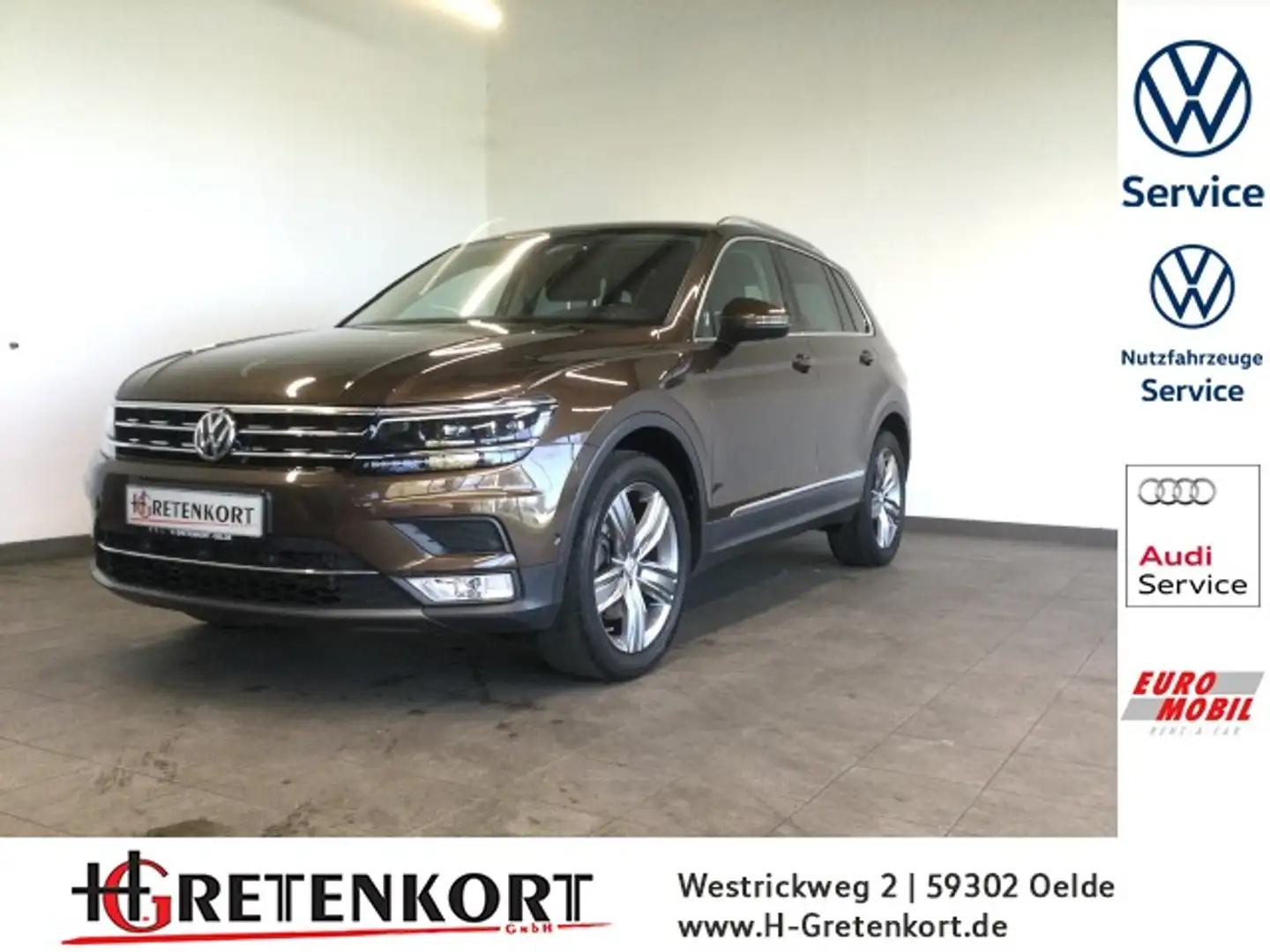 Volkswagen Tiguan Highline 2.0 TSI 4M Pano AHK DCC Sthzg Side Assist Braun - 1