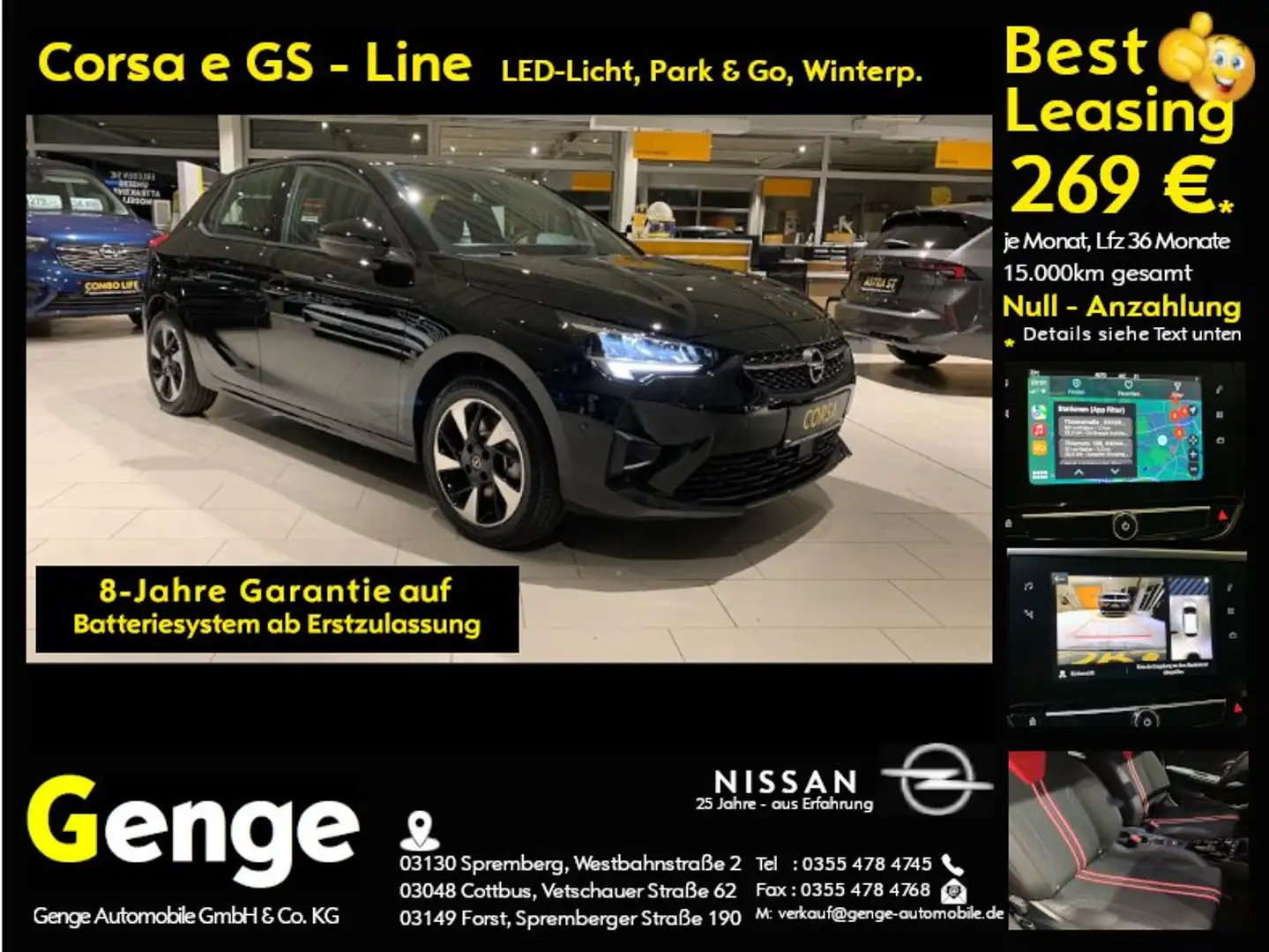 Opel Corsa-e GS Line,11-KW-Lader,Park & Go Plus,Sitz&Lenk-Heiz. Schwarz - 1