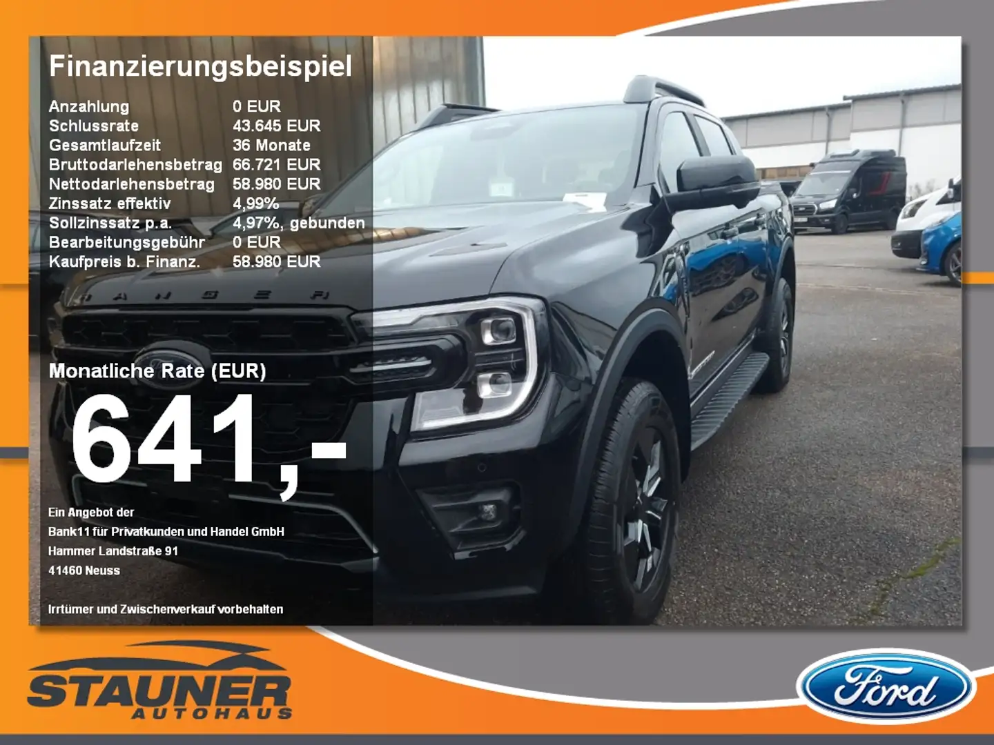 Ford Ranger Doka 2.3l Stormtrak PHEV Laderaumrollo Nero - 1