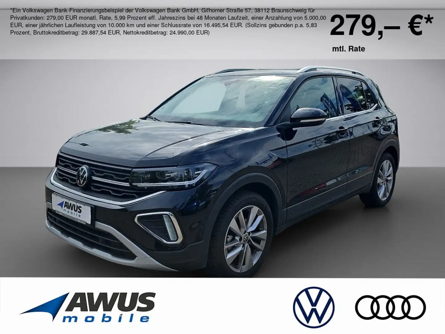 Volkswagen T-Cross 1.0TSI DSG Style Schwarz - 1