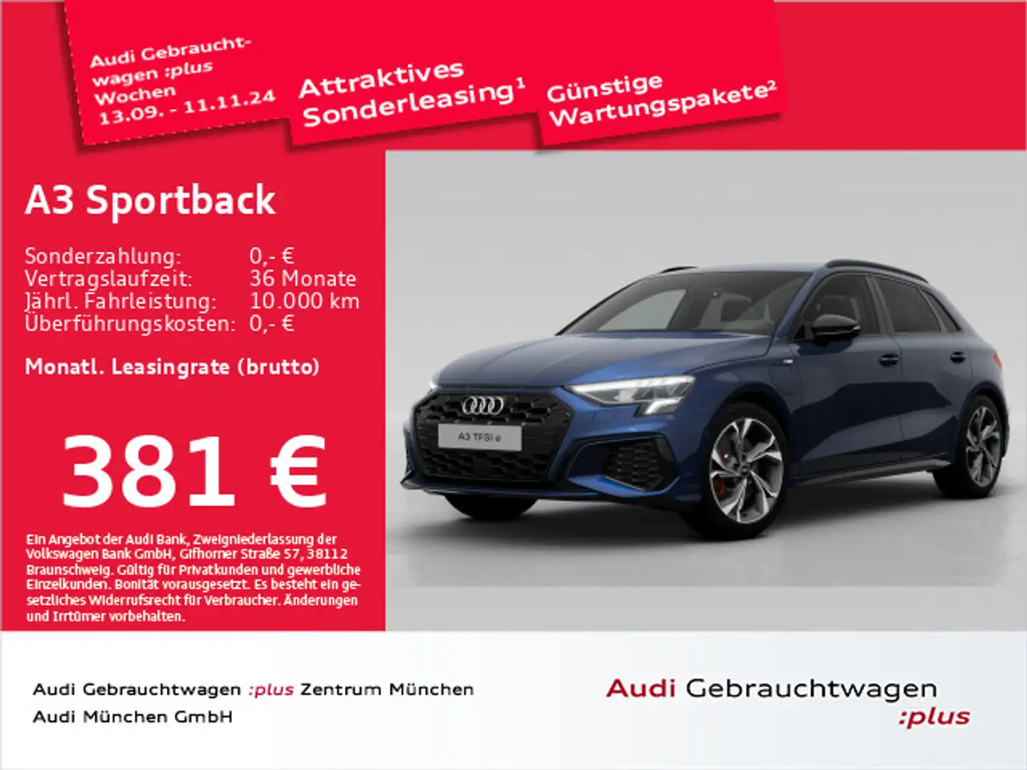 Audi A3 45 TFSI e S tronic S line B&O/LED/N Blau - 1