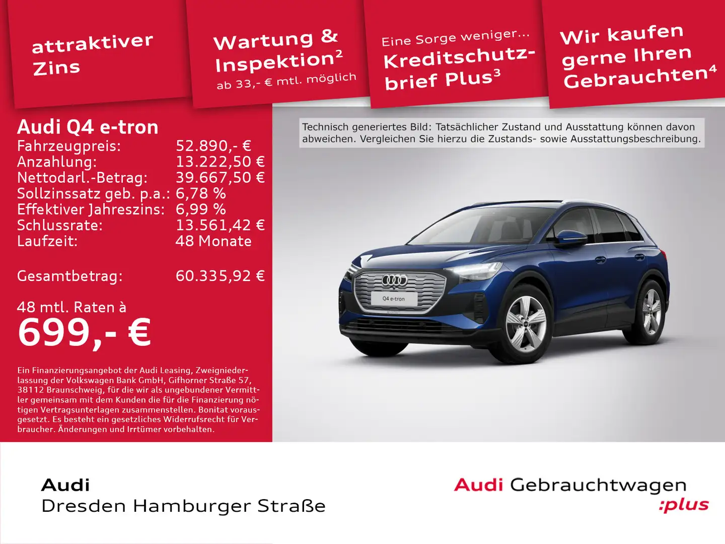 Audi Q4 e-tron 45 quattro Matrix Pano Wärmepumpe AHZV Blau - 1