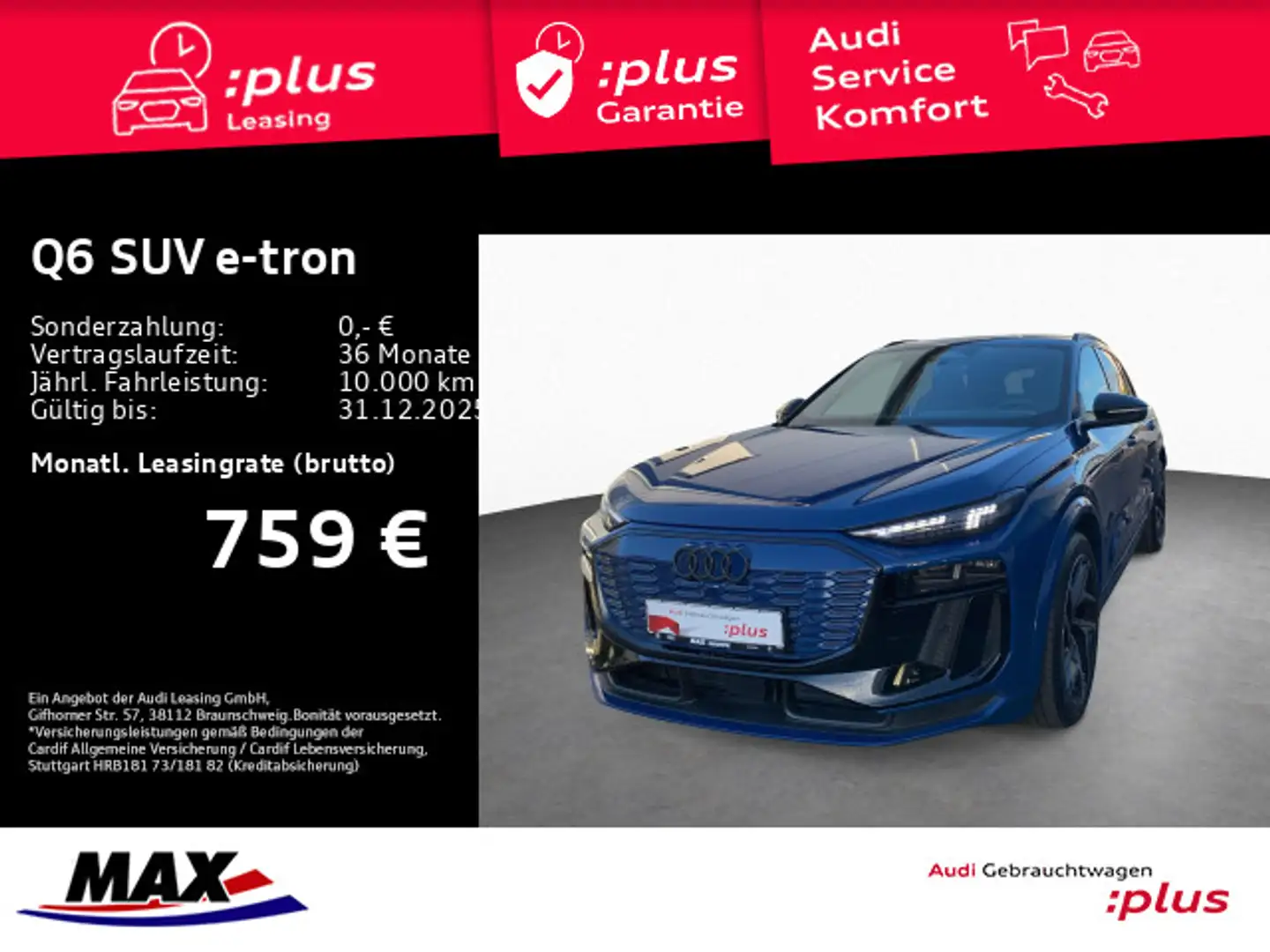 Audi Sonstige Q6 e-tron QUATT S LINE EDITION ONE BLUE +AR HUD+ Blau - 1