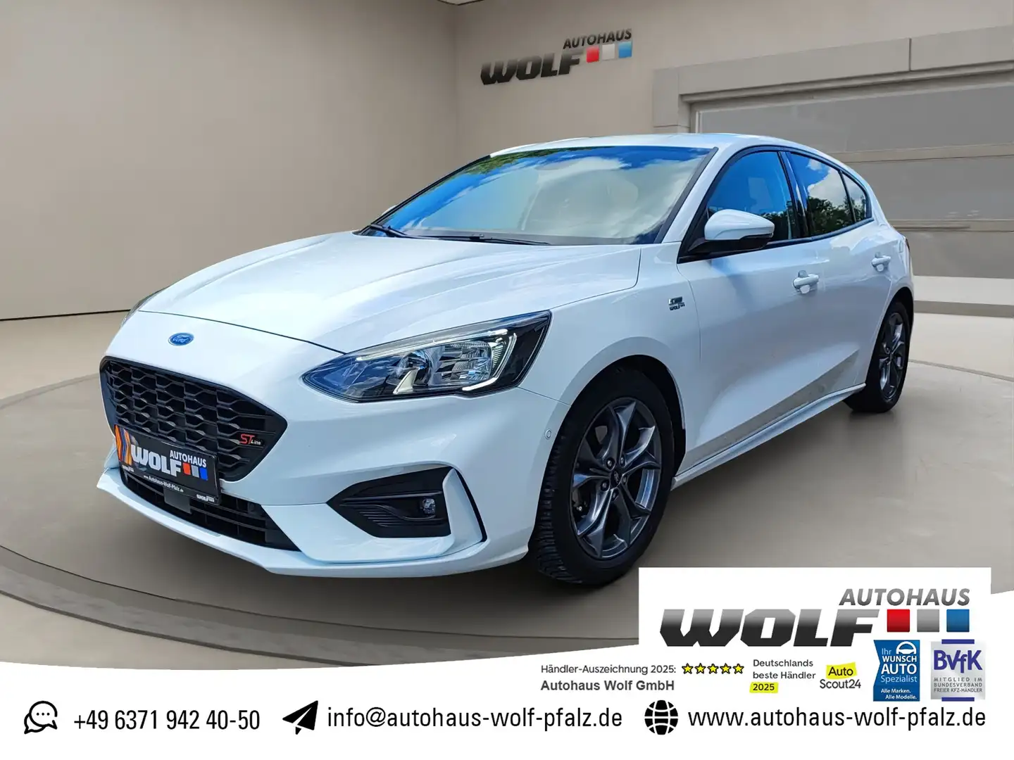 Ford Focus 1.0 EcoBoost ST-Line ACC~Blind Spot~VZE~RFK~LHZ~LE Blanc - 1