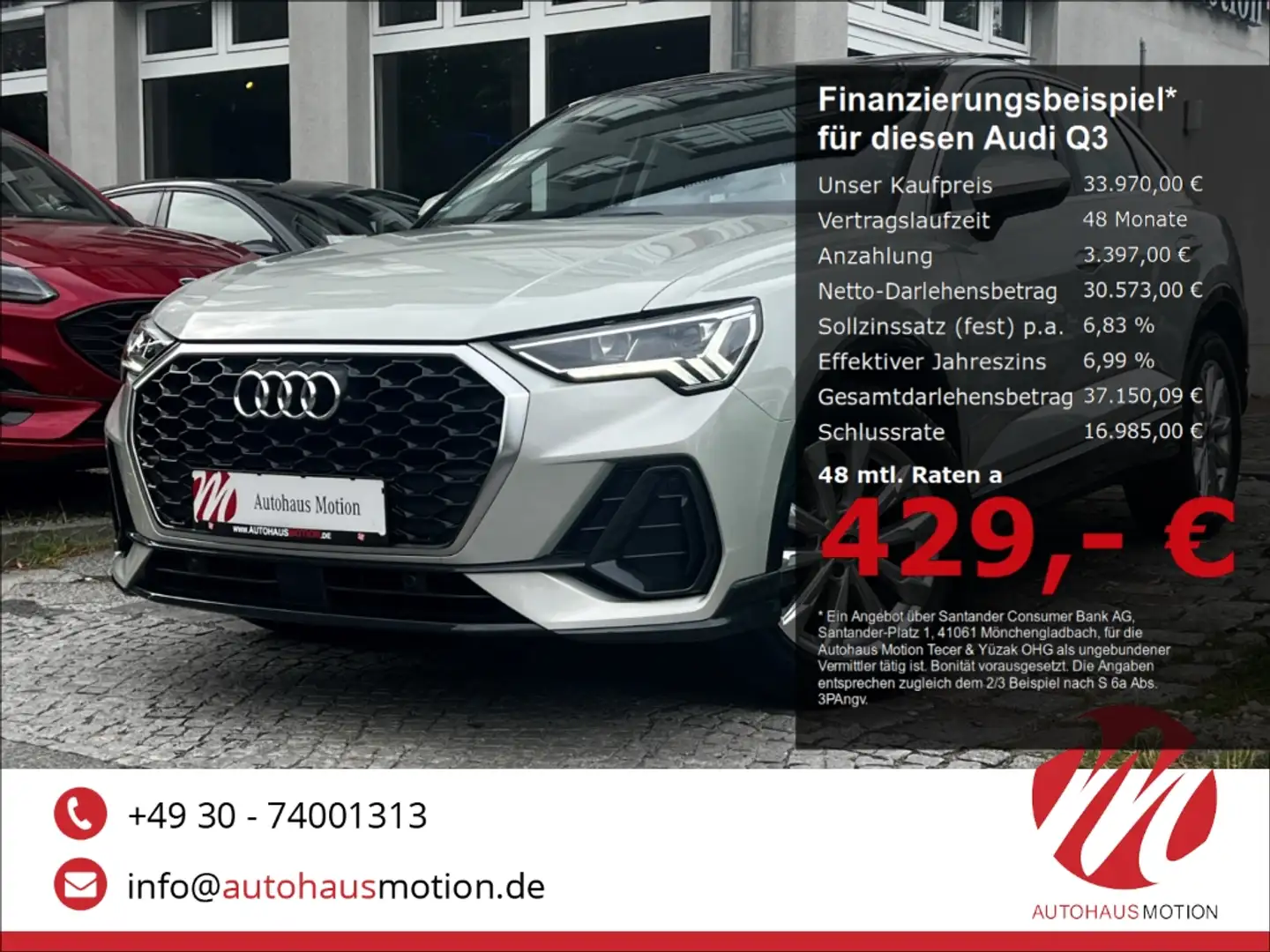 Audi Q3 Sportback 35 TDI 2.0 Matrix Pano Navi Leder Zilver - 1