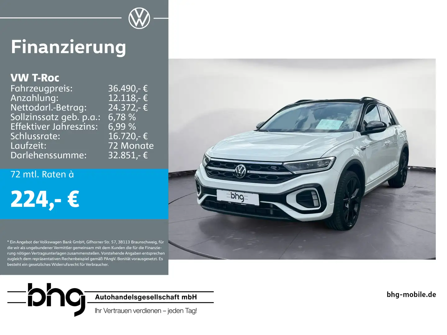 Volkswagen T-Roc 1.5 TSI DSG R-Line PANO AHK IQ.LIGHT KAMER Weiß - 1
