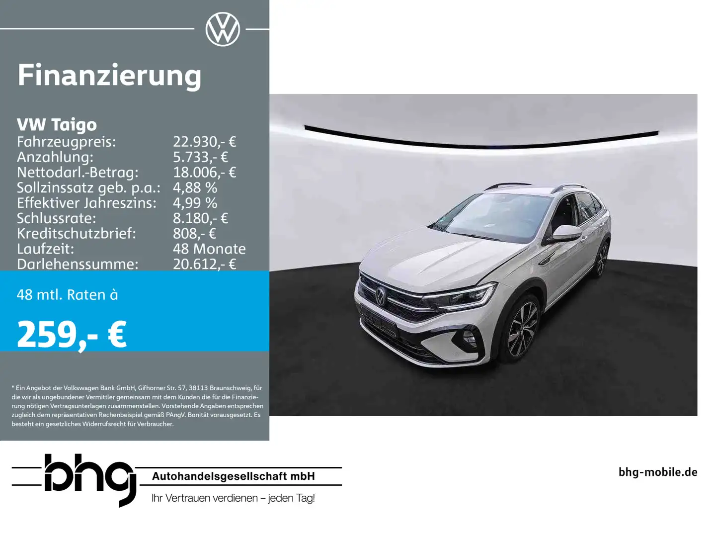 Volkswagen Taigo 1.0 TSI OPF DSG R-Line IQ.Drive TravelAssi Grau - 1