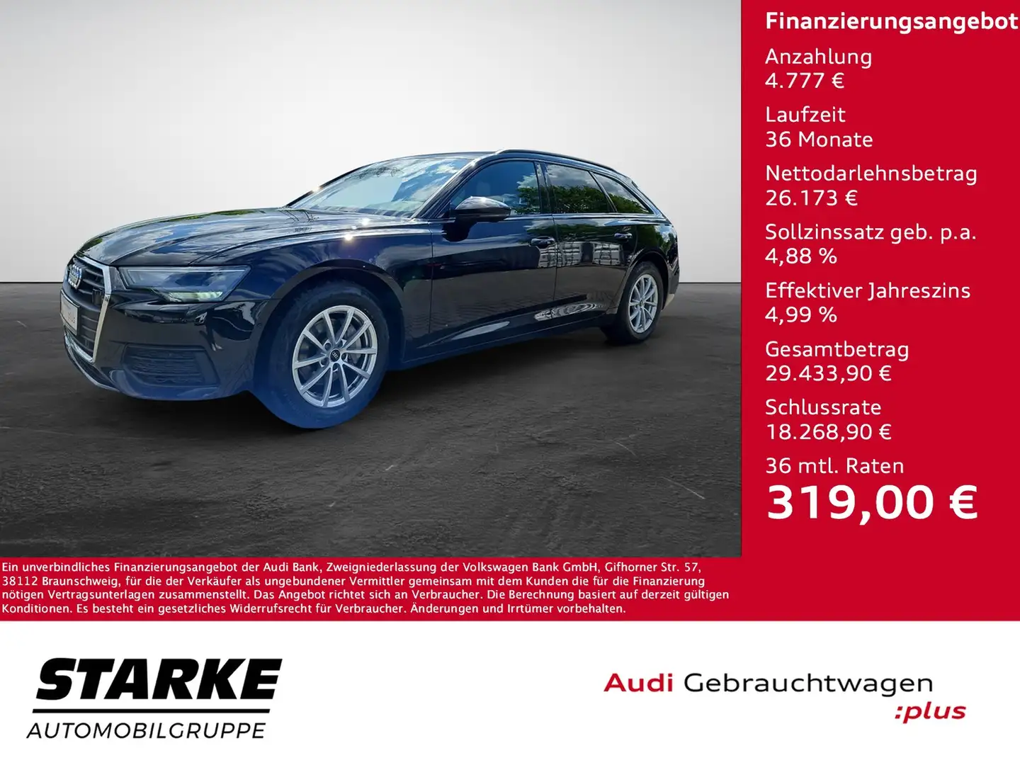 Audi A6 Avant 40 TDI S tronic NaviPlus AHK LED TopView ... Fekete - 1