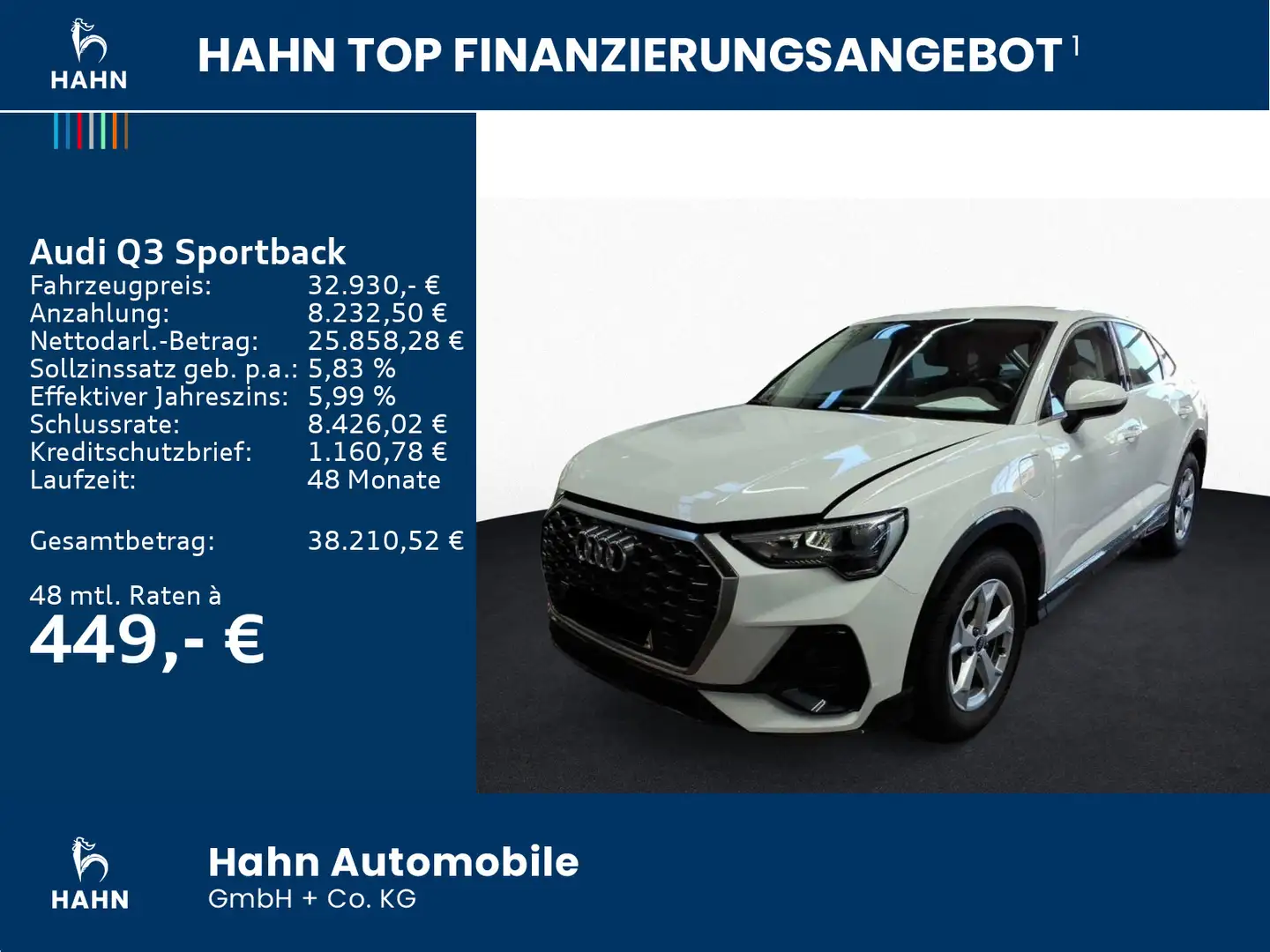 Audi Q3 45eTFSI S-trc AHK Navi Tempo PDC Weiß - 2