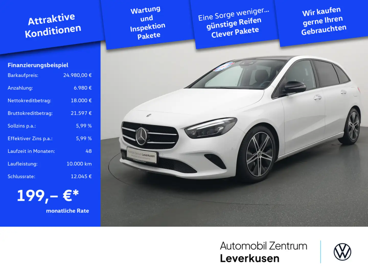 Mercedes-Benz B 220 d Progressive 360° PANO LED STANDHZ HUD Blanc - 1