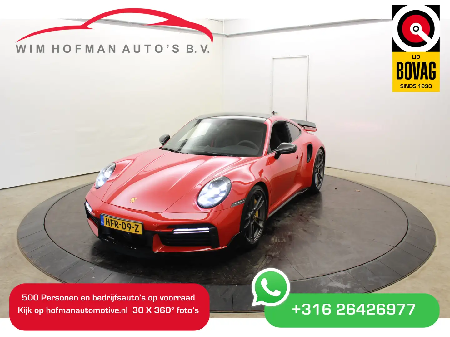 Porsche 992 3.8 Turbo S Aerokit Carbon Nose lift 360º Camera P Rood - 1