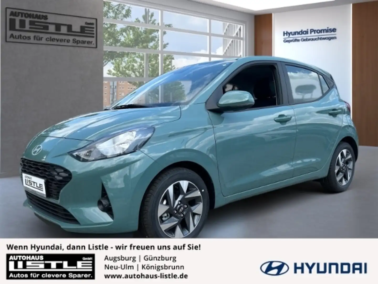 Hyundai i10 Trend 1.0 EU6e Navi Apple CarPlay Android Auto Mus Vert - 1