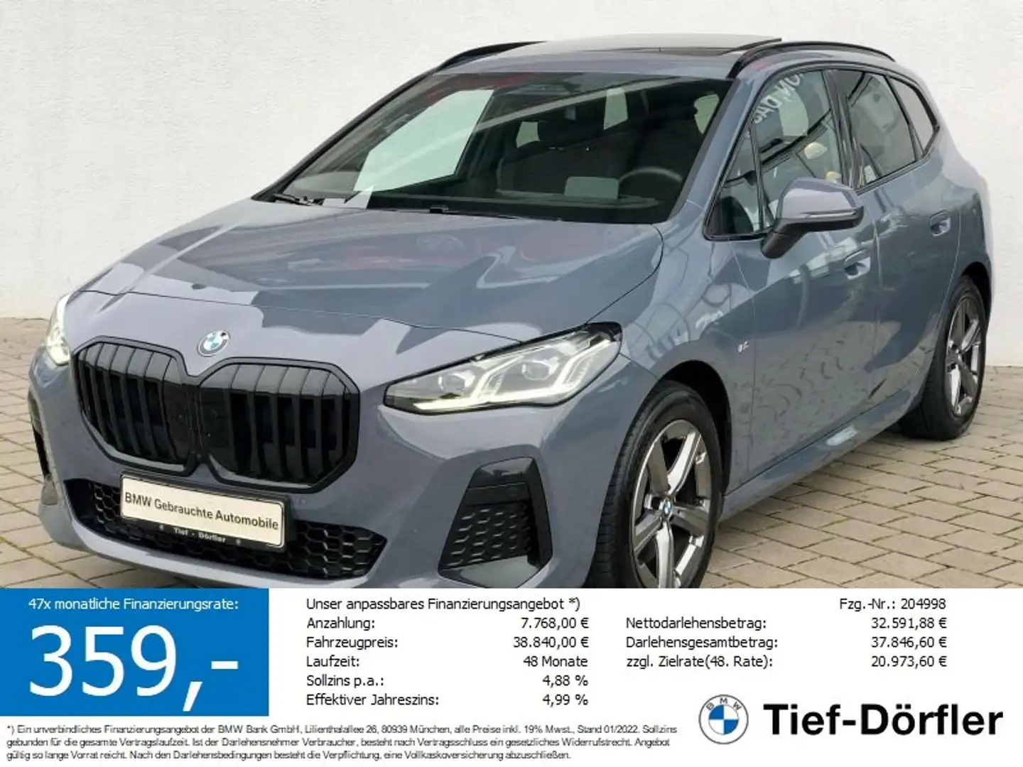 BMW 223 i xDrive Active Tourer M Sport AHK/PANO/HUD Grau - 1