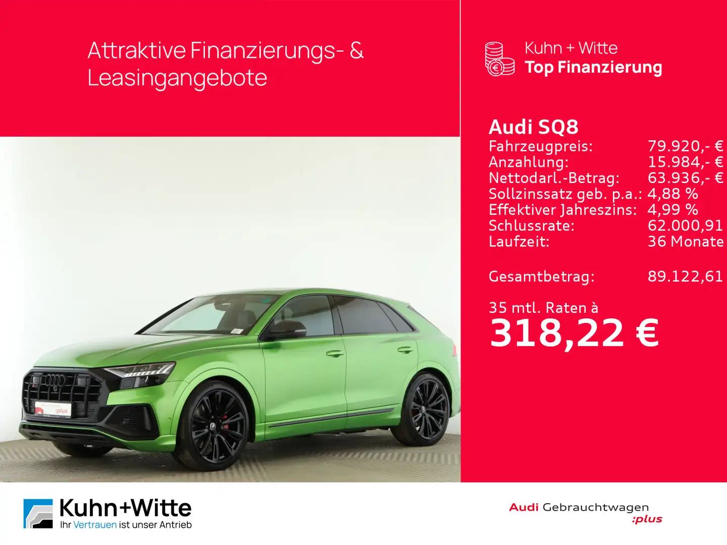 Audi SQ8 4.0 TFSI quattro competition *Pano*AHK*B&O*S Grün - 1