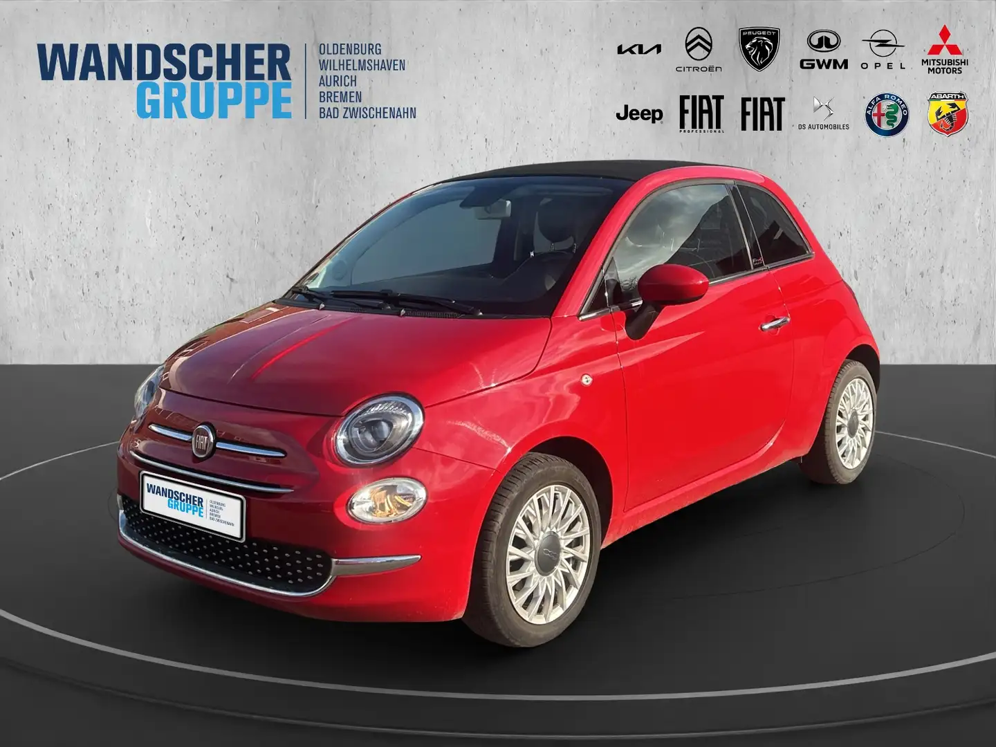 Fiat 500C 1.2 8V Lounge PDC CARPLAY KLIMA LICHTSENSOR Rot - 1
