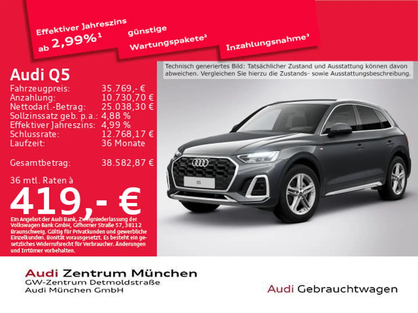 Audi Q5 40 TDI qu. S tronic 2x S line AHK/Navi+/Kamer Grau - 1