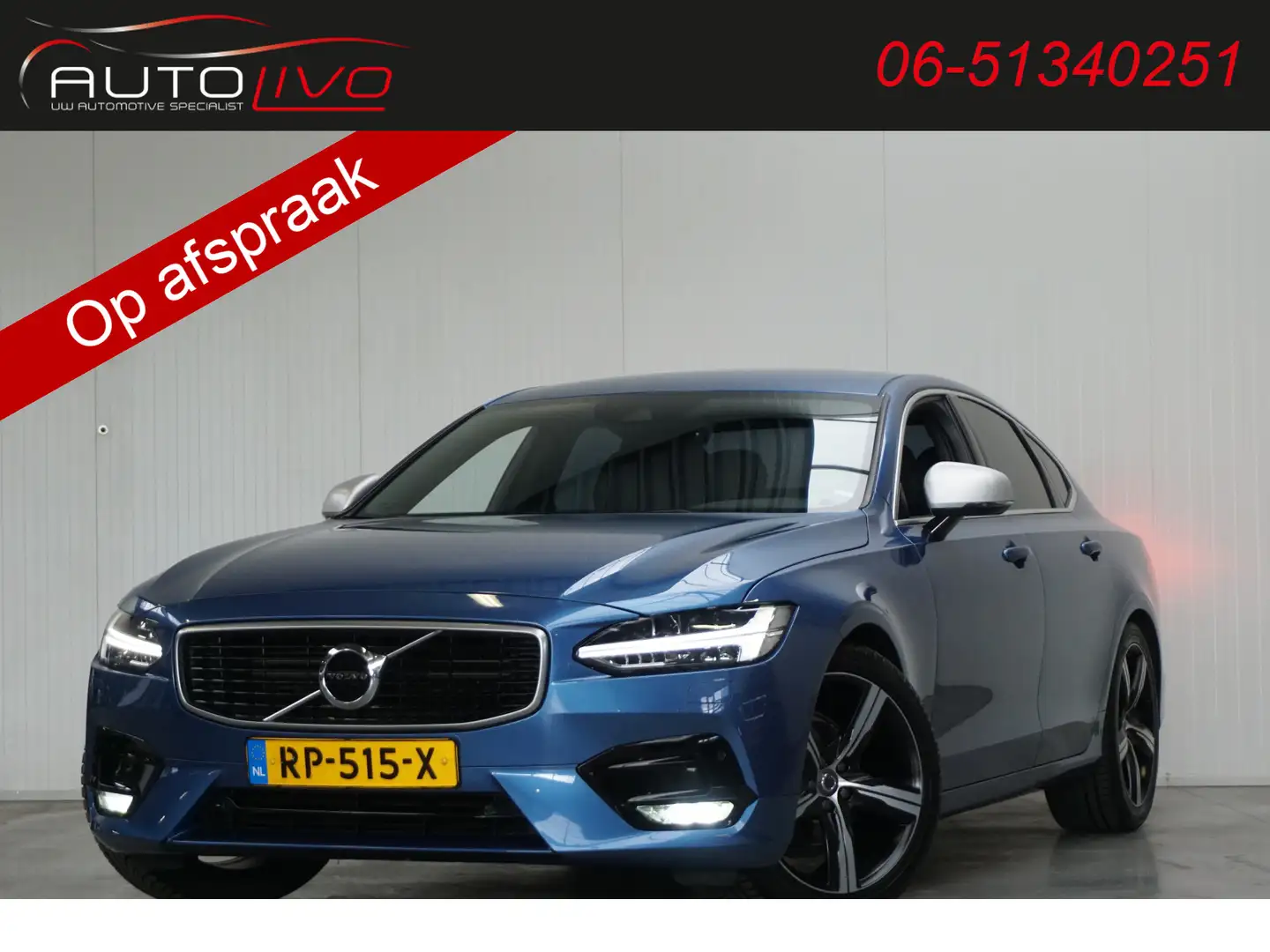 Volvo S90 2.0 D3 R-Design AUTOMAAT! BOM VOL! Blauw - 1