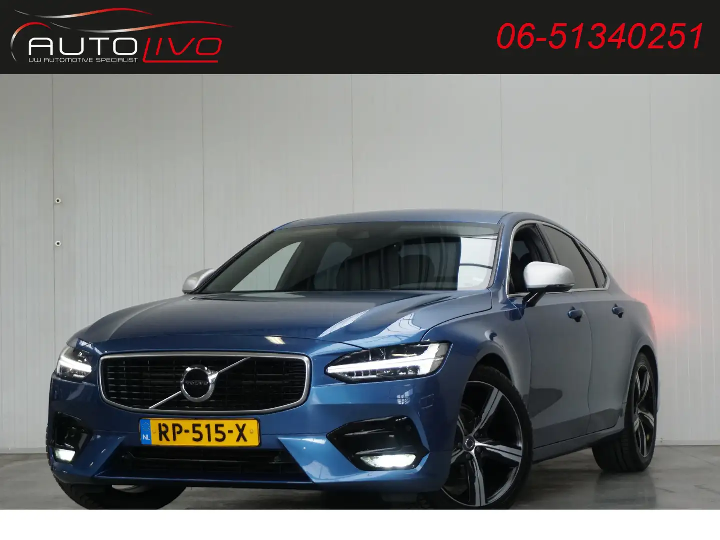 Volvo S90 2.0 D3 R-Design AUTOMAAT! BOM VOL! Blauw - 1