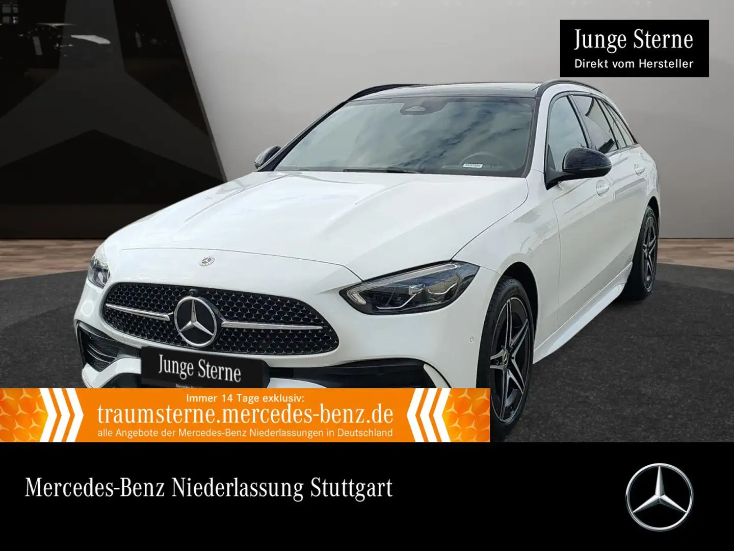 Mercedes-Benz C 300 e T AMG+NIGHT+PANO+360+AHK+LED+BURMESTER+9G Weiß - 1