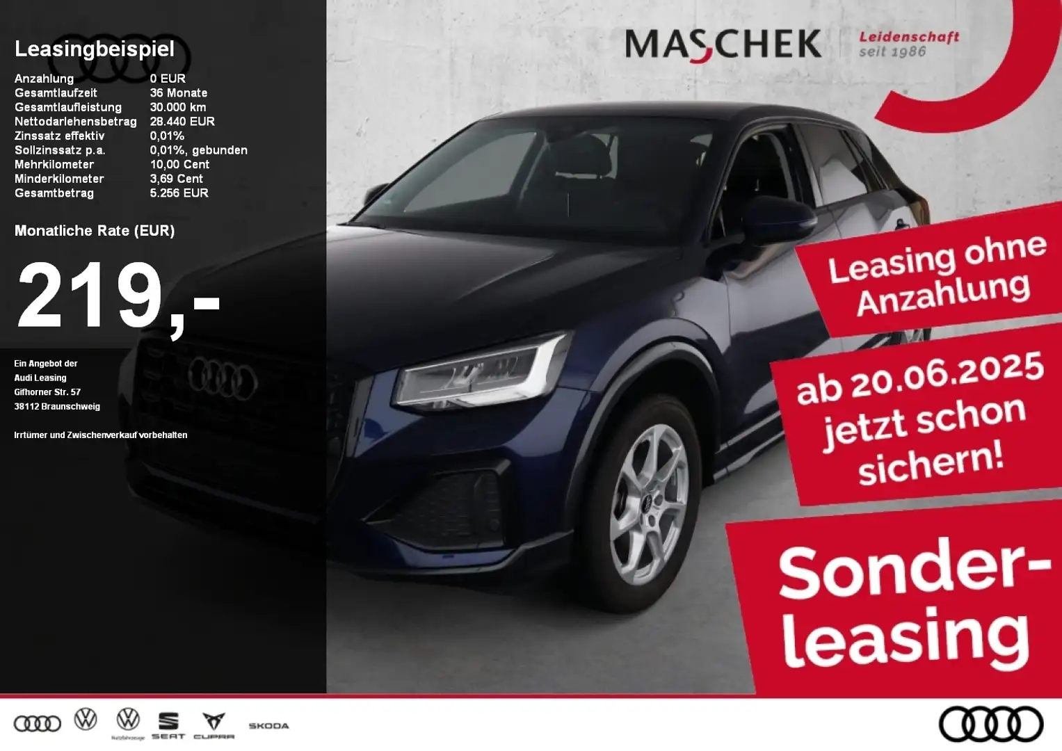 Audi Q2 Advanced 35 TFSI AHK Navi GRA Sitzh FLA PDC Bleu - 1