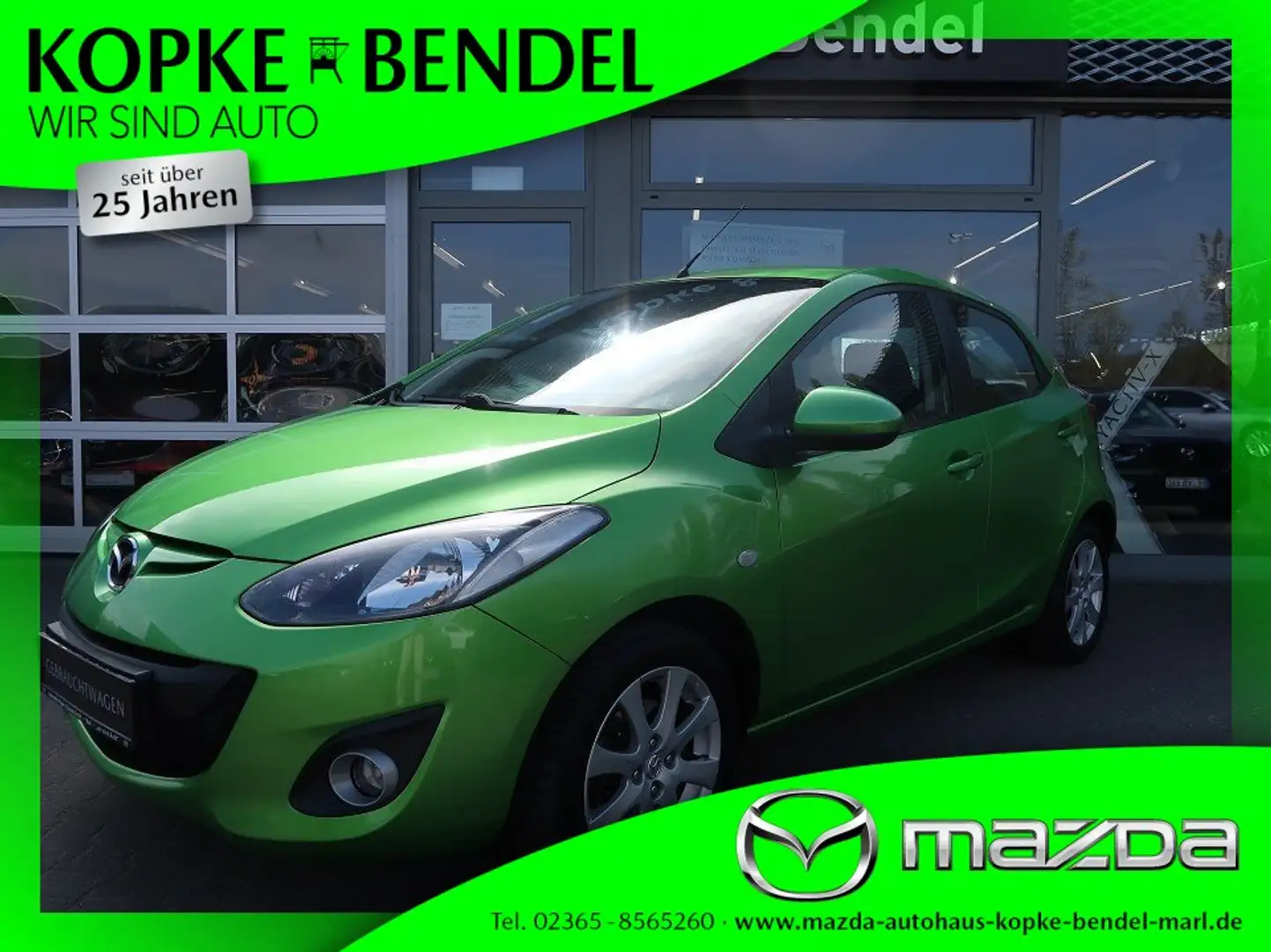 Mazda 2 *75PS*gepflegt*1. Hand* Active*Sitzhzg* Green - 1