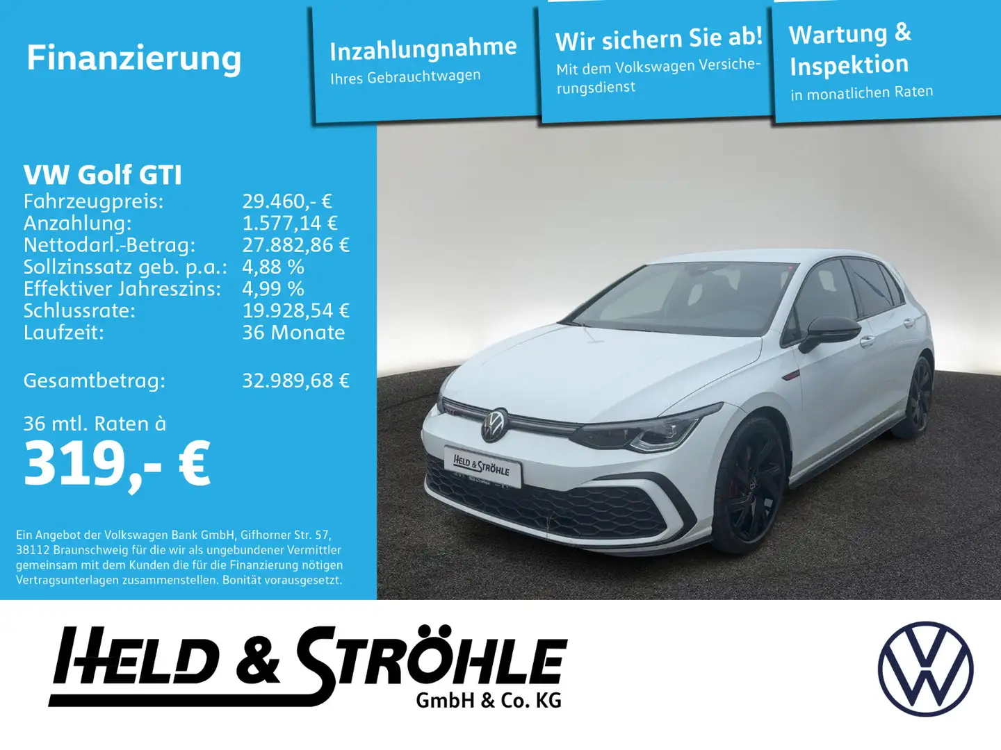 Volkswagen Golf GTI BLACK STYLE 2.0 TSI DSG MATRIX NAVI ACC Weiß - 1