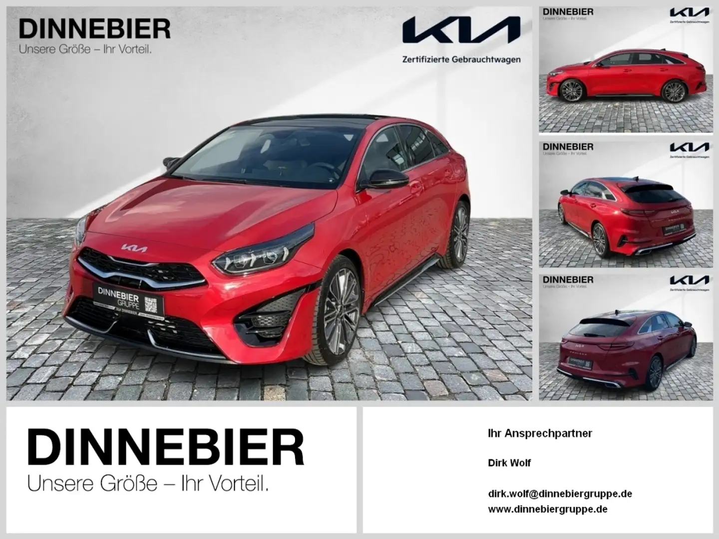 Kia ProCeed / pro_cee'd PROCEED GT-Line 1.5T Glasdach+LED+Kamera+Navi Rojo - 1