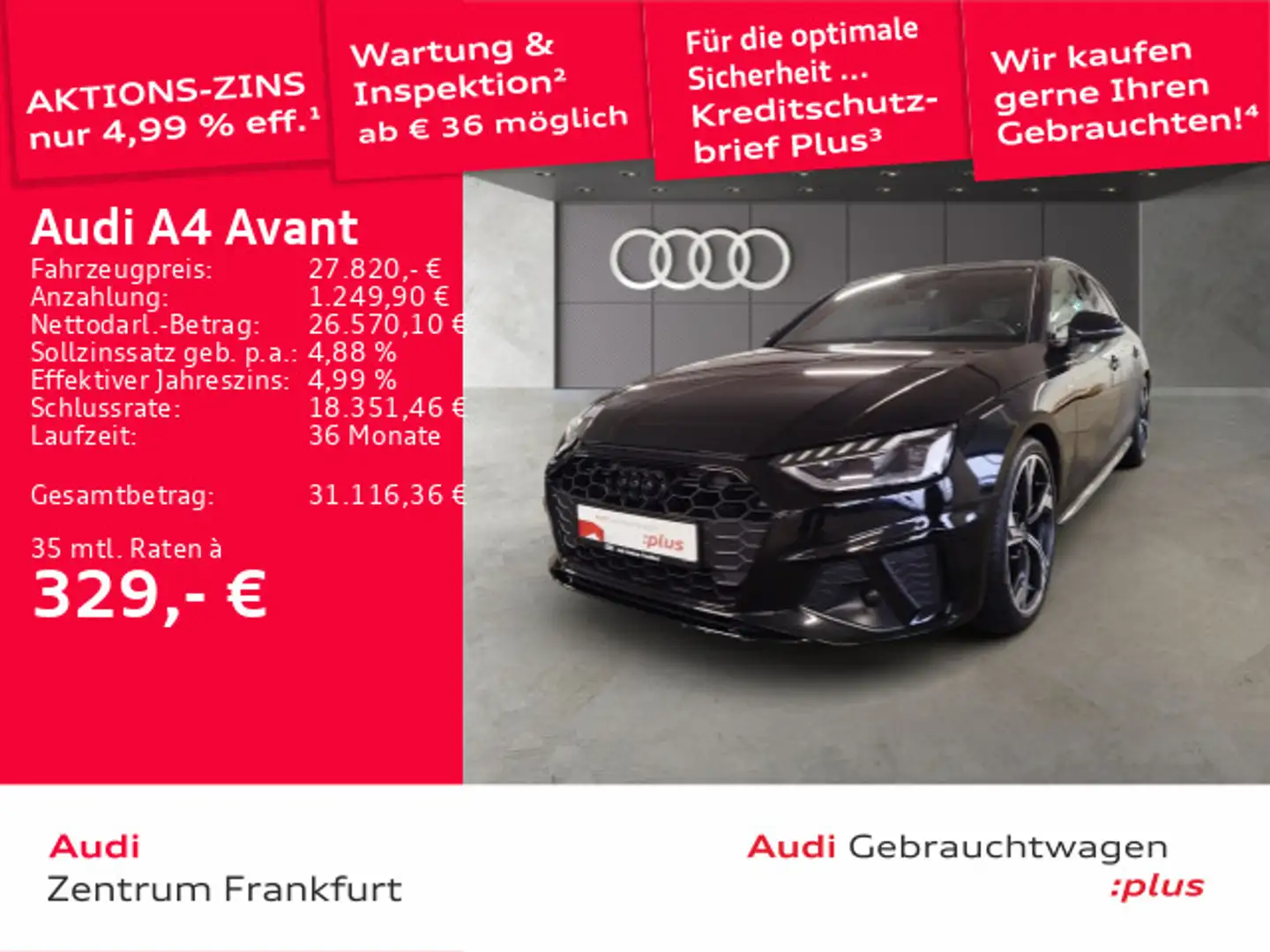 Audi A4 35 TFSI S tronic S line LED DAB Tempoma Schwarz - 1