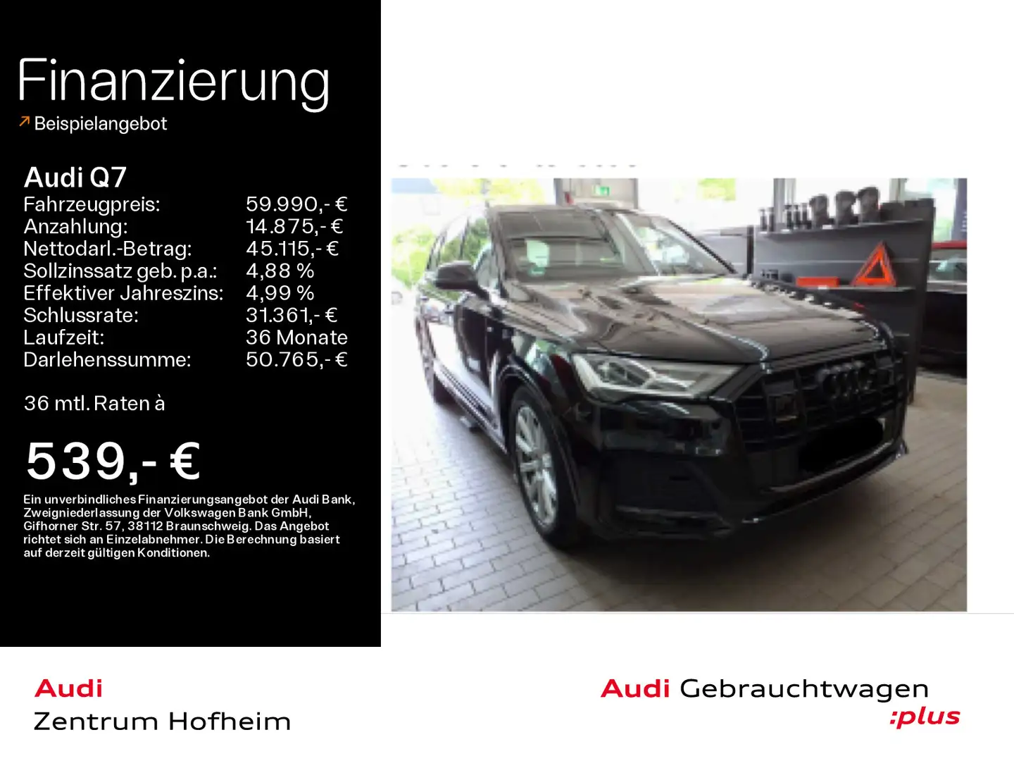 Audi Q7 S line 50 TDI qua tip*Navi*HUD*Pano*Virtual* Noir - 1