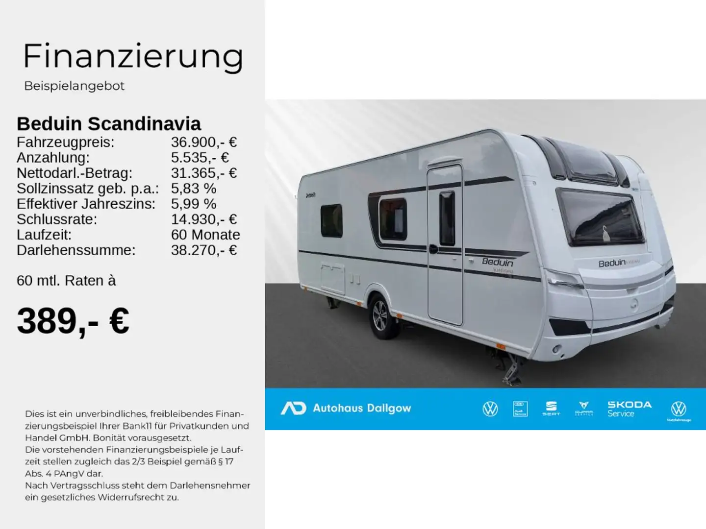 Dethleffs Dethleffs Beduin Scandinavia Wohnwag.Küche+Mover Blanc - 2