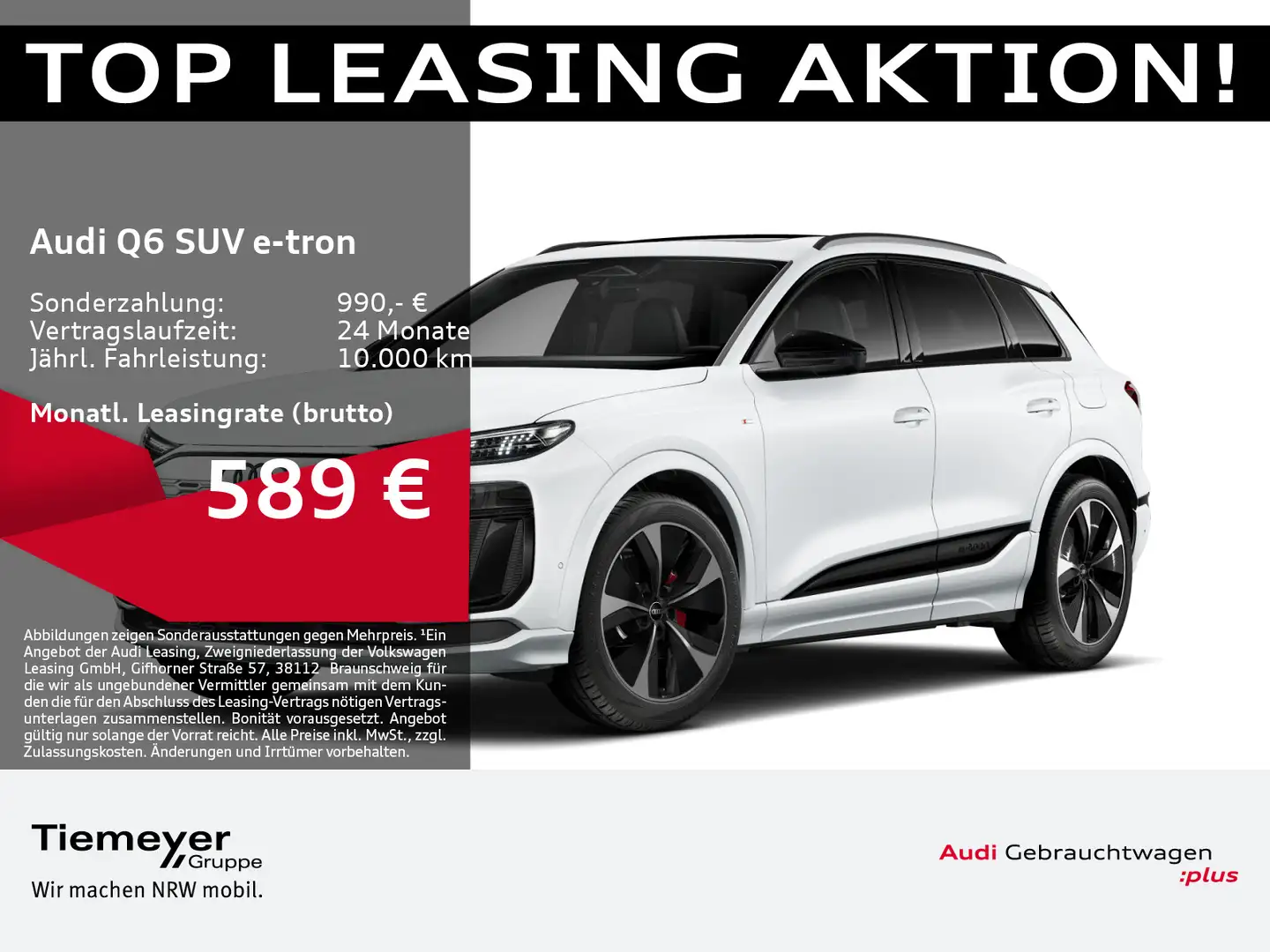 Audi Sonstige Q6 e-tron Q 2x S LINE BuO HuD PANO AHK S-SITZE+ Weiß - 1