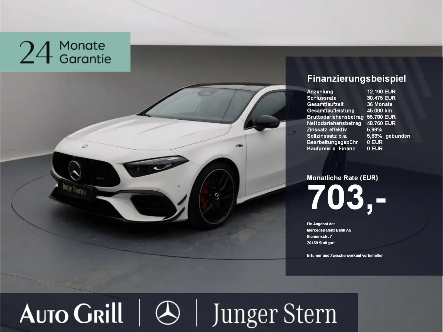 Mercedes-Benz A 45 AMG A 45 S 4M+ Night Perf Sitz Aero Pano Burm Distro Weiß - 1