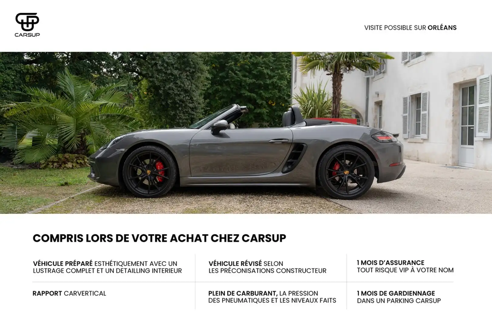 Porsche Boxster 718 - S 350 ch - 20 500km - 2018 Gris - 2