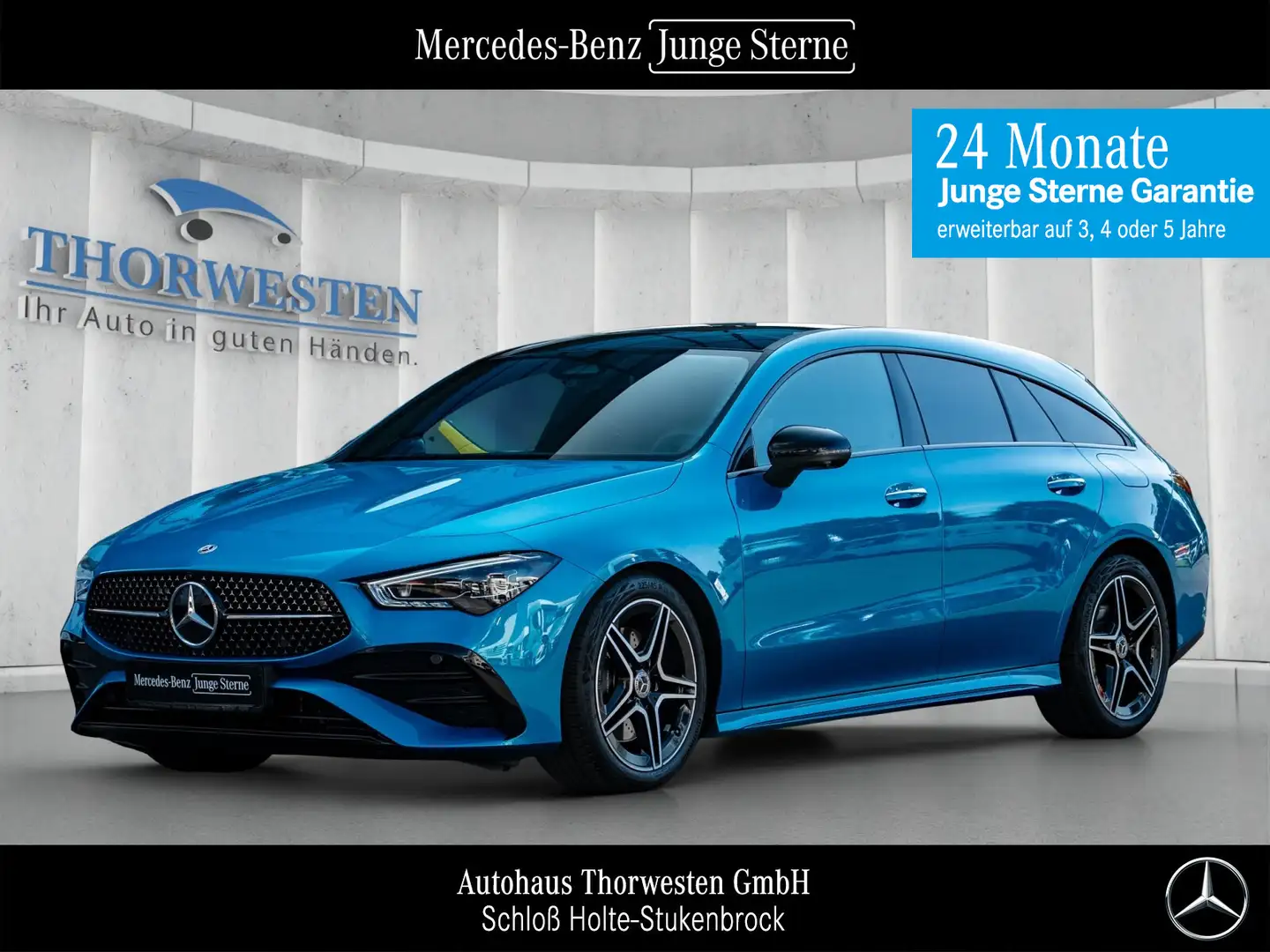 Mercedes-Benz CLA 200 CLA 200 SB AMG Line Premium NIGHT PANO 360 Blauw - 1