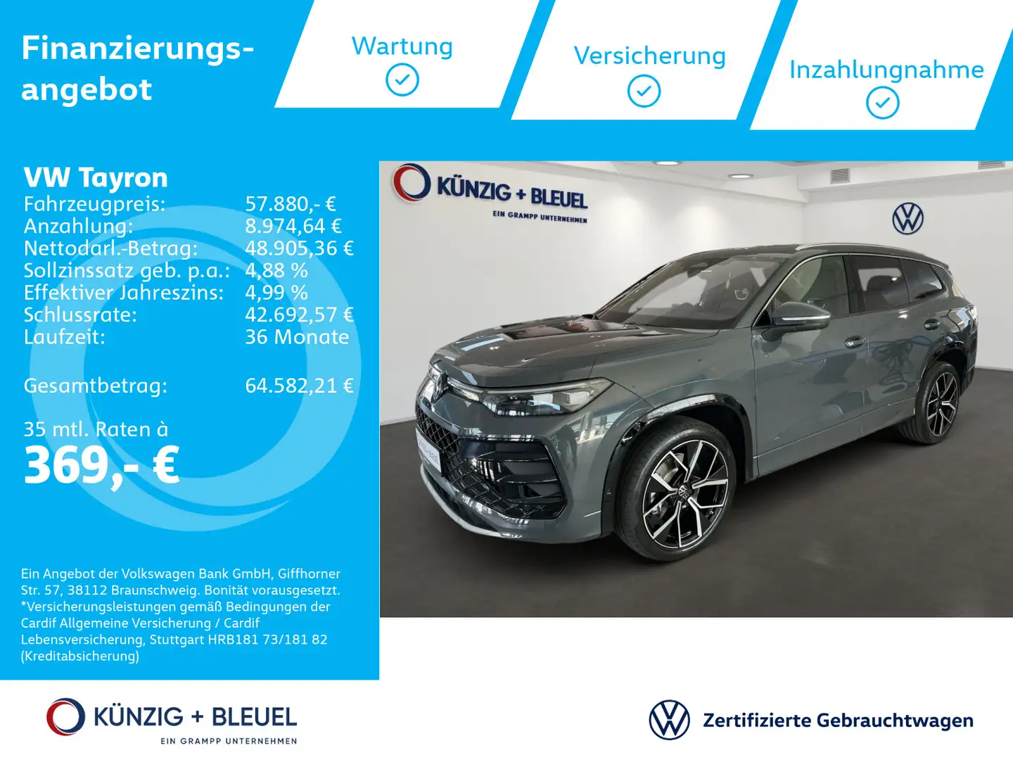 Volkswagen Tayron R-Line 2,0 l TDI 4M DSG+NAVI+AHK+PANO+KAM Gris - 1
