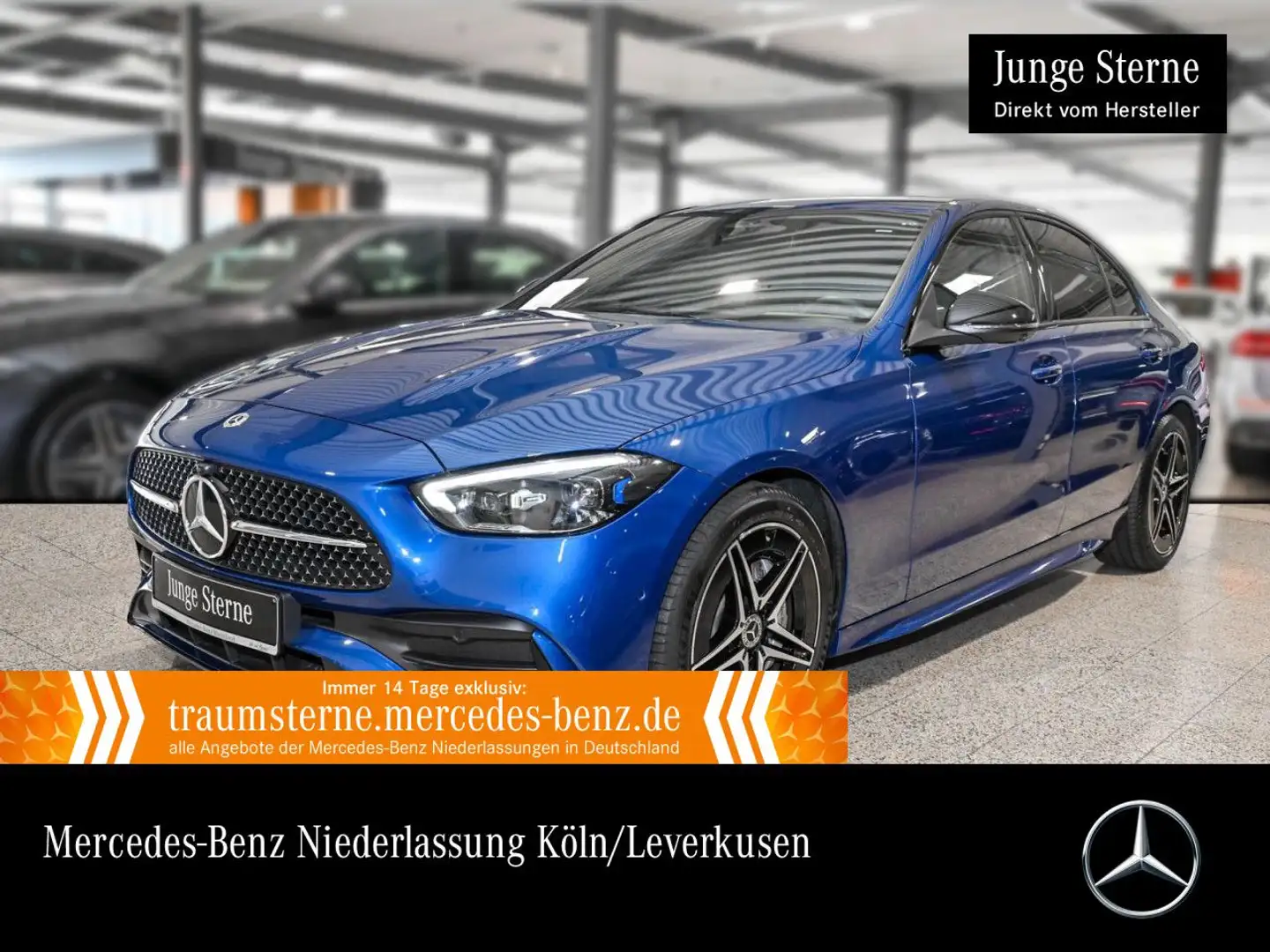 Mercedes-Benz C 180 AMG+NIGHT+360+BURMESTER+TOTW+KEYLESS+9G Bleu - 1
