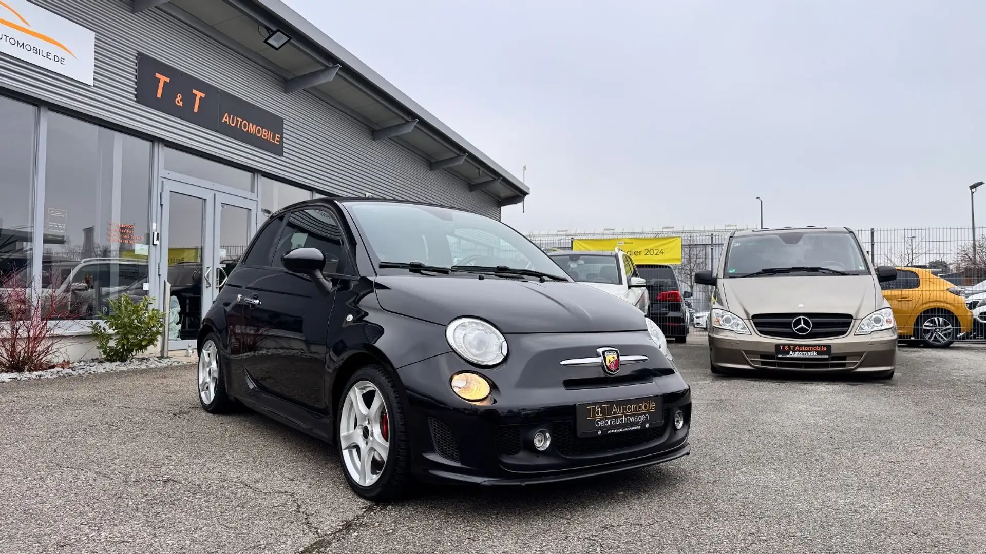 Abarth 595C Custom Leder PDC Sitzh Bluetooth 8x ALU TÜV Negru - 1