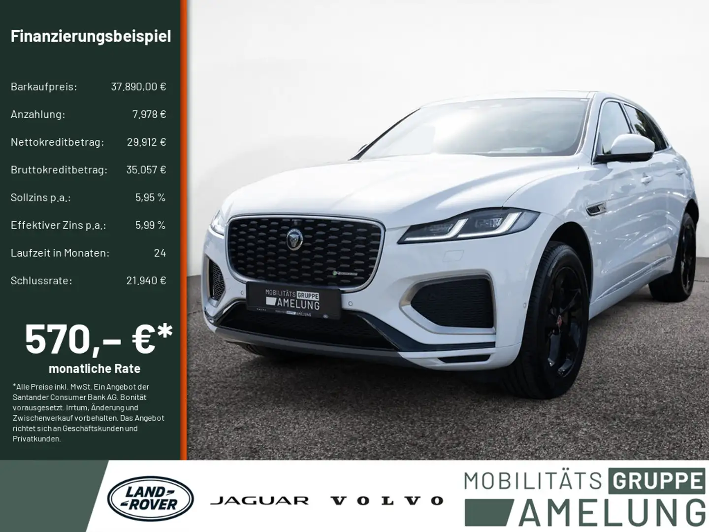 Jaguar F-Pace P400e AWD R-Dynamic S aus Erstbesitz Blanc - 1