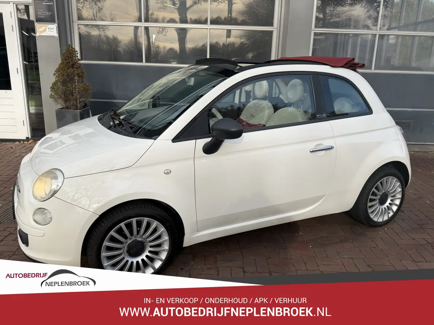 Fiat 500C 1.2 Pop bj 2010 Apk 02-2026 Nwe distrie-riem goed Weiß - 1