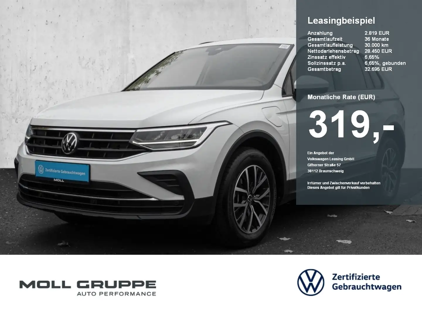 Volkswagen Tiguan 1.4 eTSI eHybrid DSG Life ACC AUT FLA KAM Weiß - 1